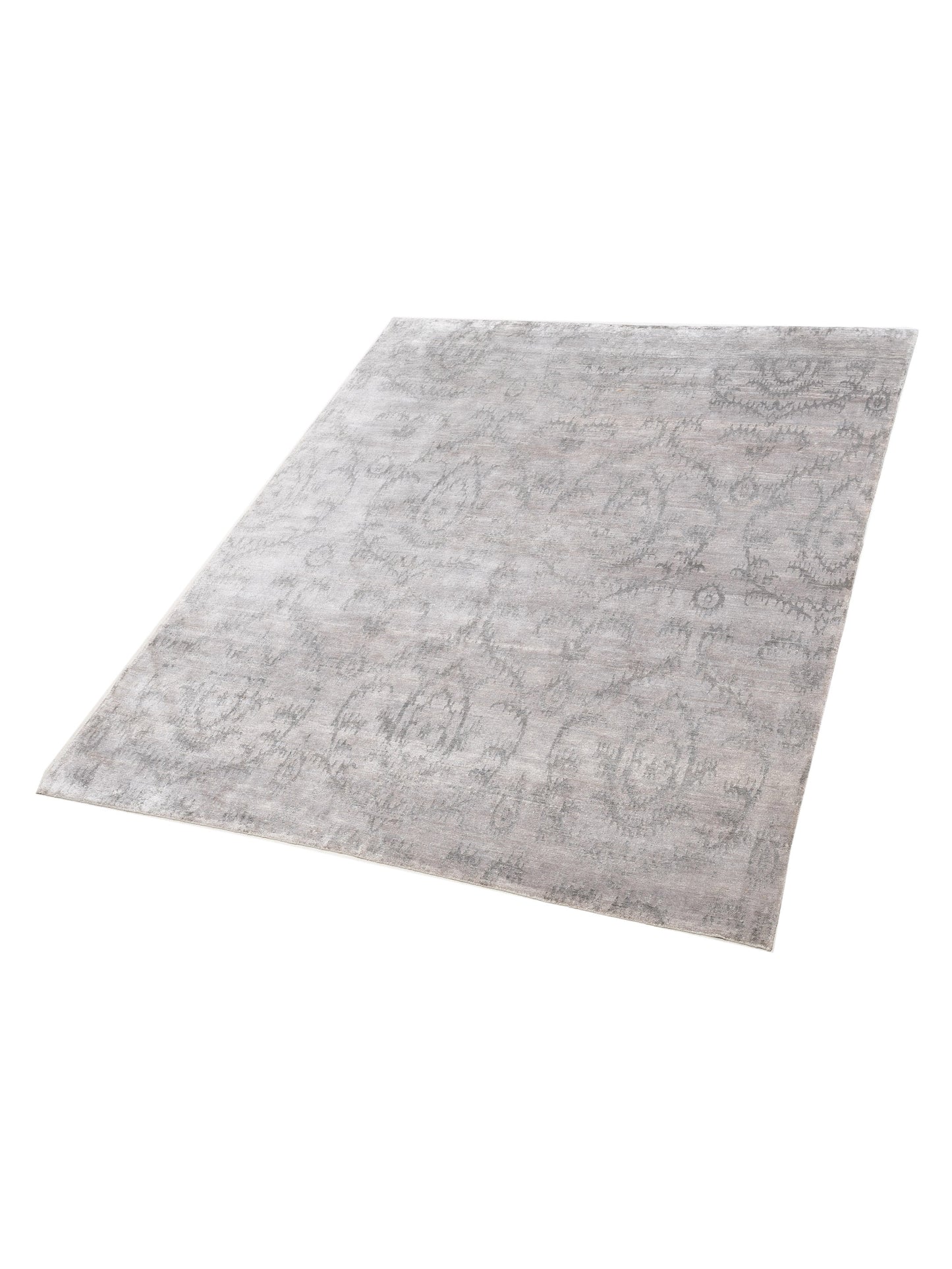 Tenzari Beige Green 7.11x9.11 Hand Knotted Rug