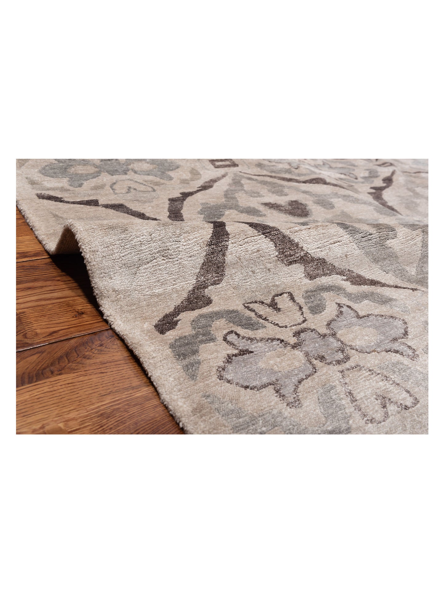 Tenzari Beige 7.9x9.10 Hand Knotted Rug