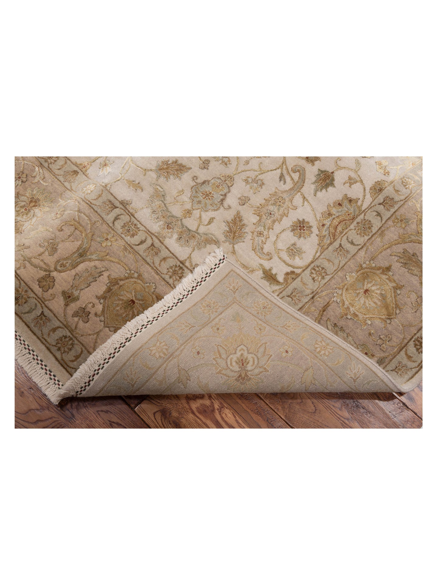 Javira Silk Ivory Beige 6.2x9.5 Hand Knotted Rug