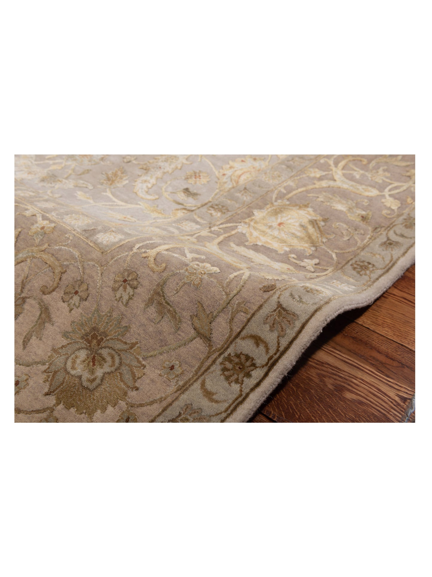 Javira Silk Ivory Beige 6.2x9.5 Hand Knotted Rug