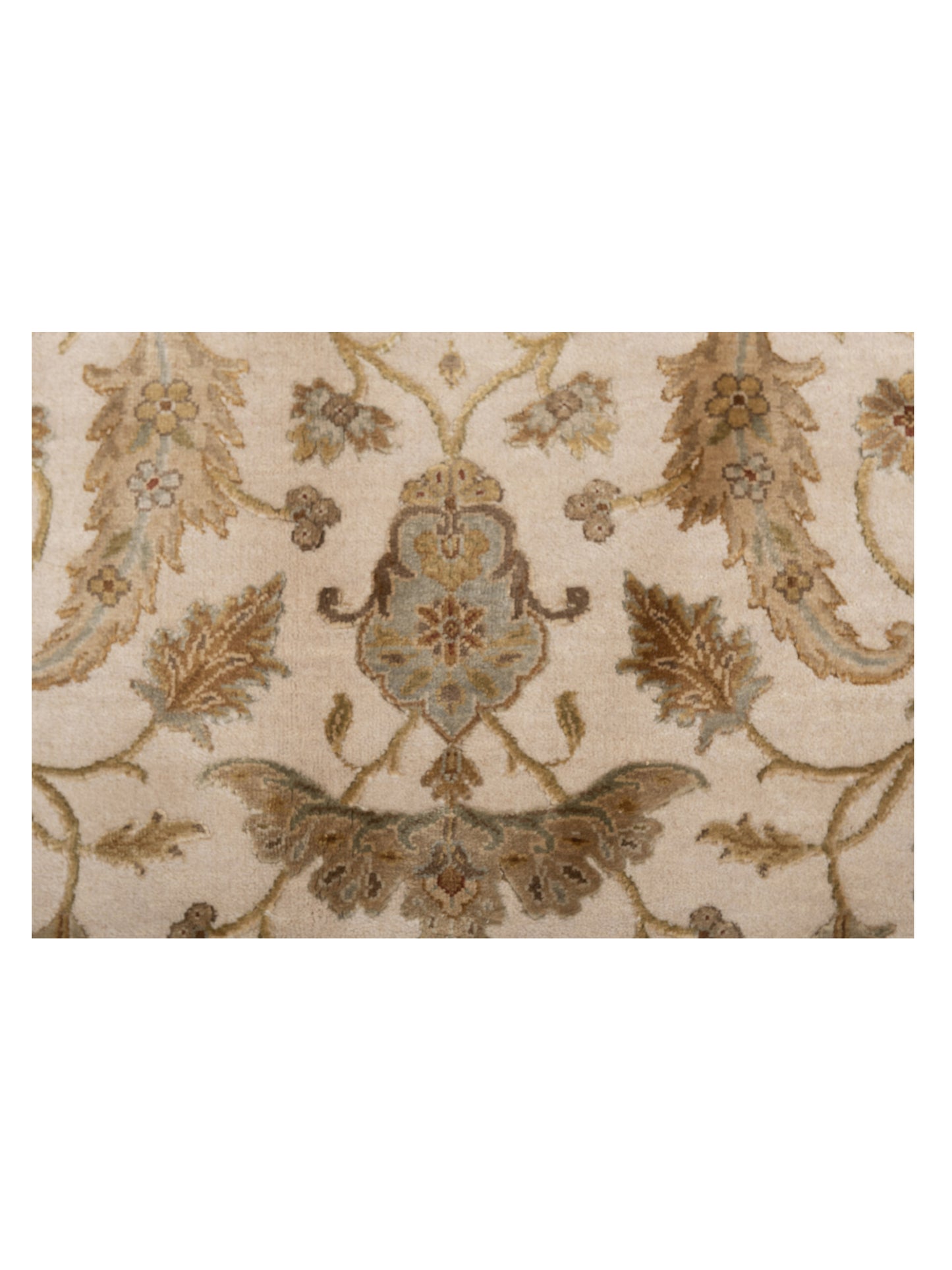 Javira Silk Ivory Beige 6.2x9.5 Hand Knotted Rug