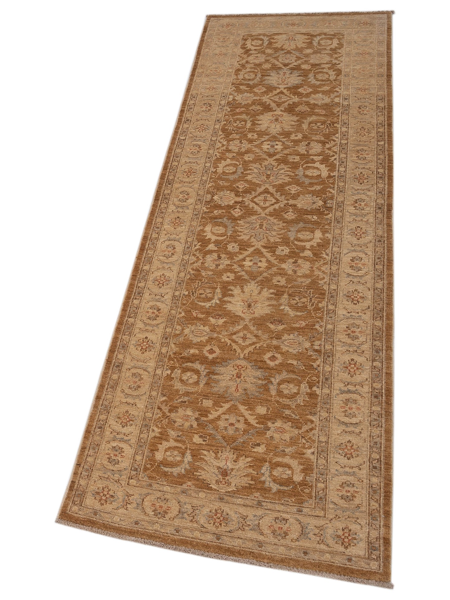 Sabira Brown Gold 2.9x9.10 Hand Knotted Rug
