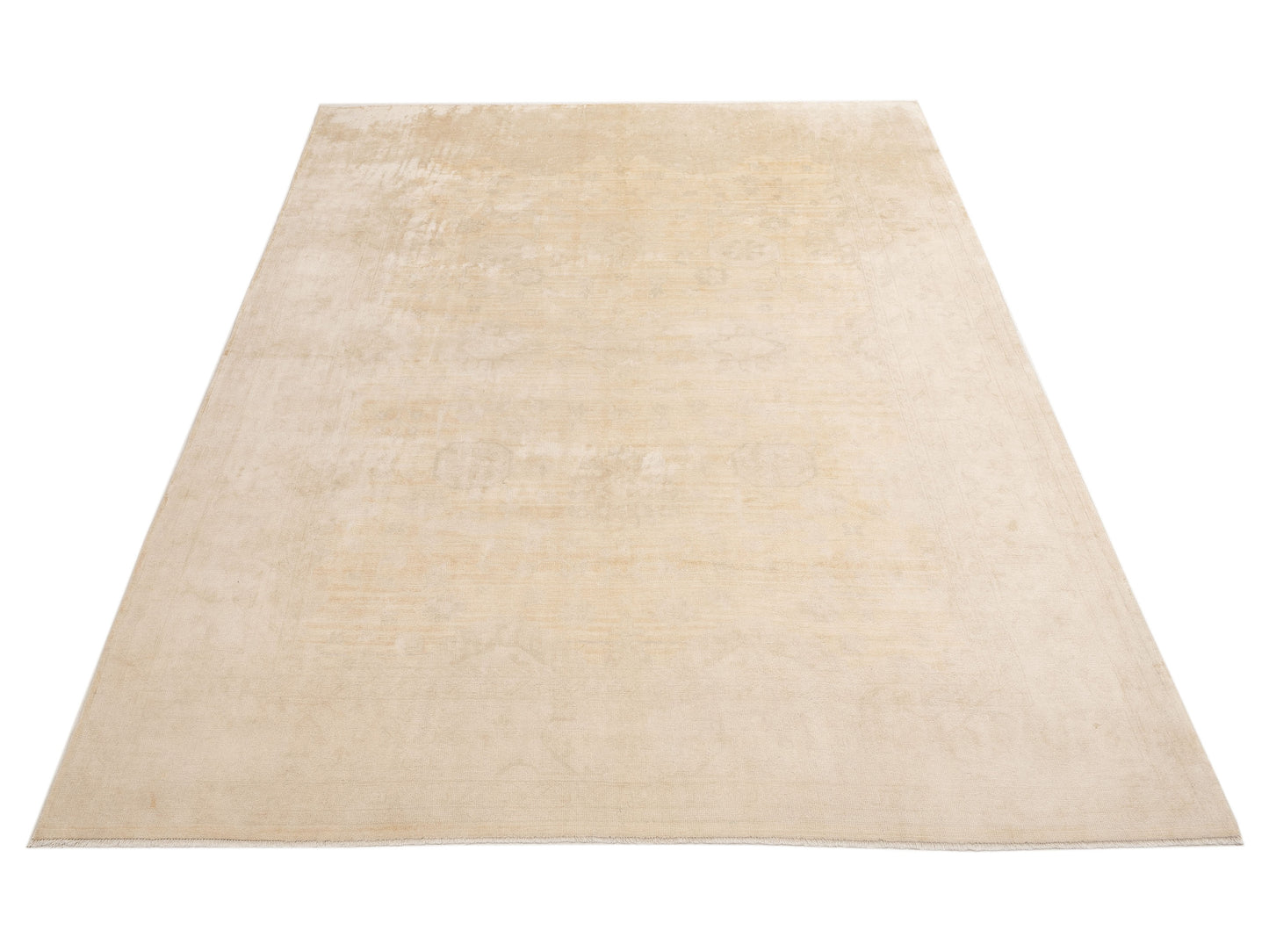 Oushara Pink Beige 10.3x13.5 Hand Knotted Rug