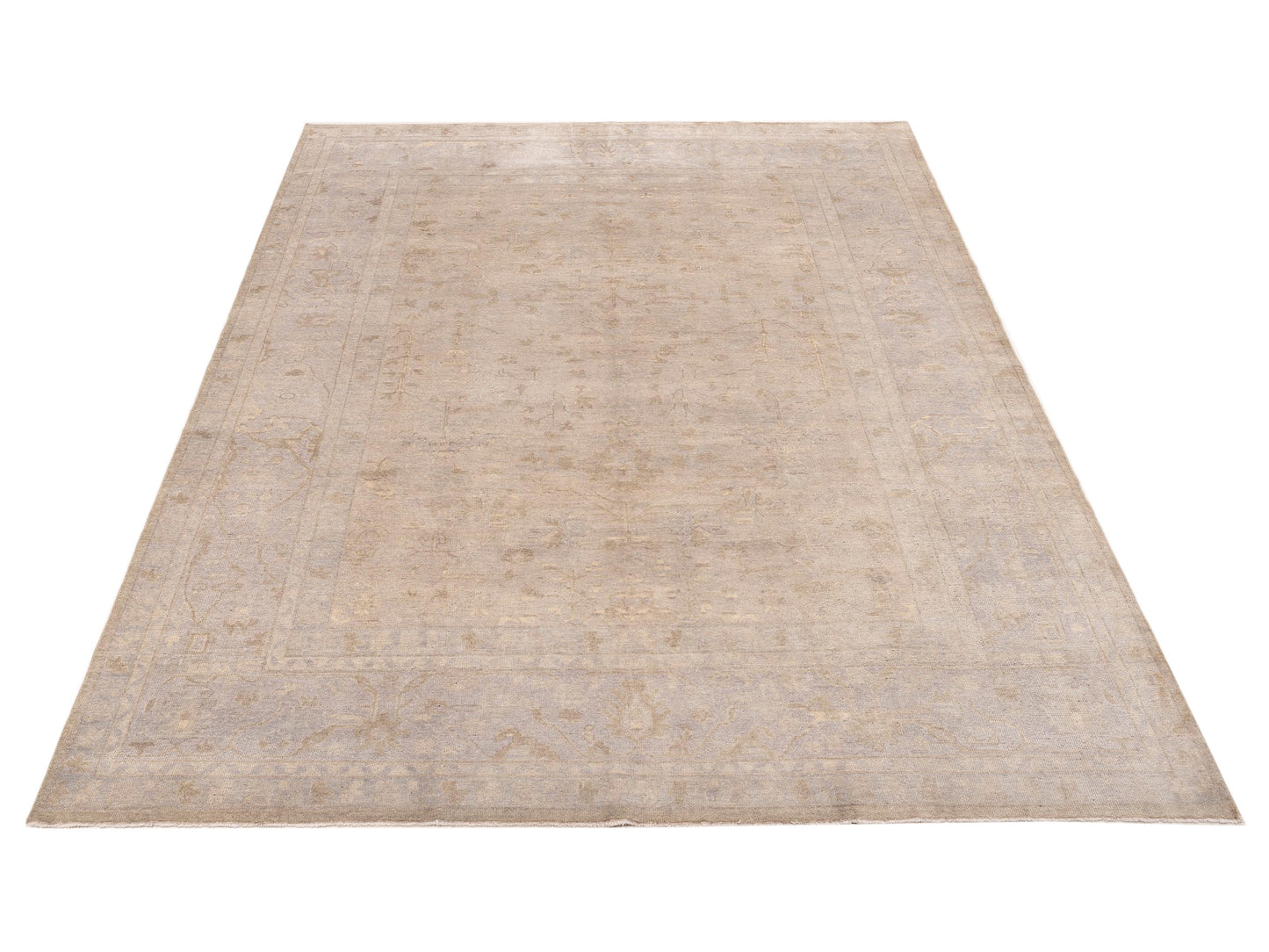 Rosetta Gray Gray 9x12 Hand Knotted Rug