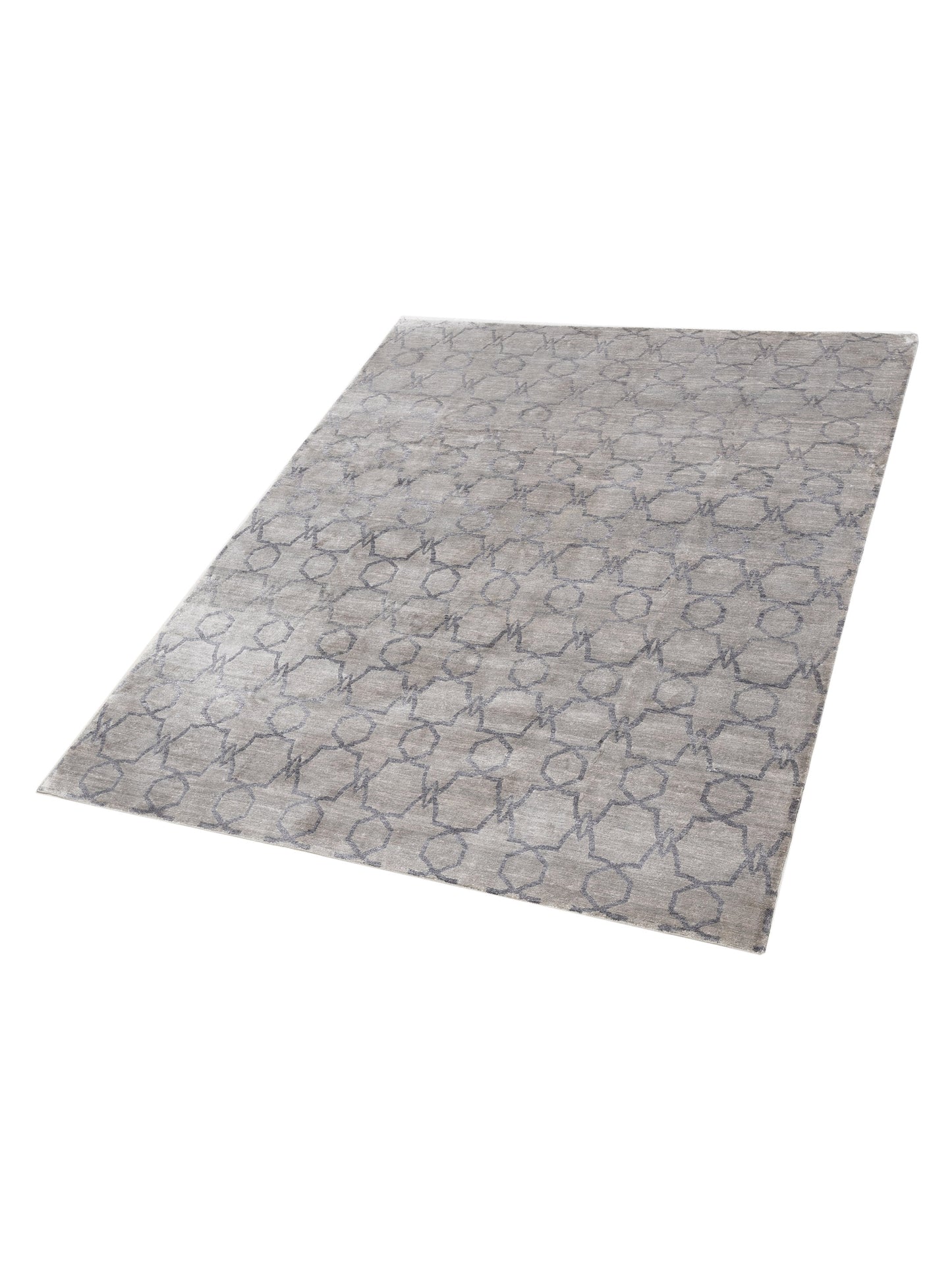 Tenzari Silver 8x9.11 Hand Knotted Rug