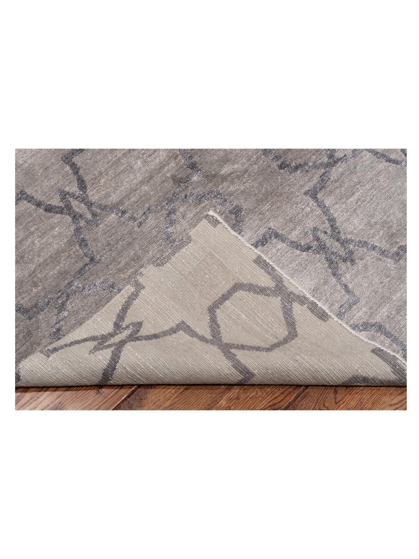 Tenzari Silver 8x9.11 Hand Knotted Rug