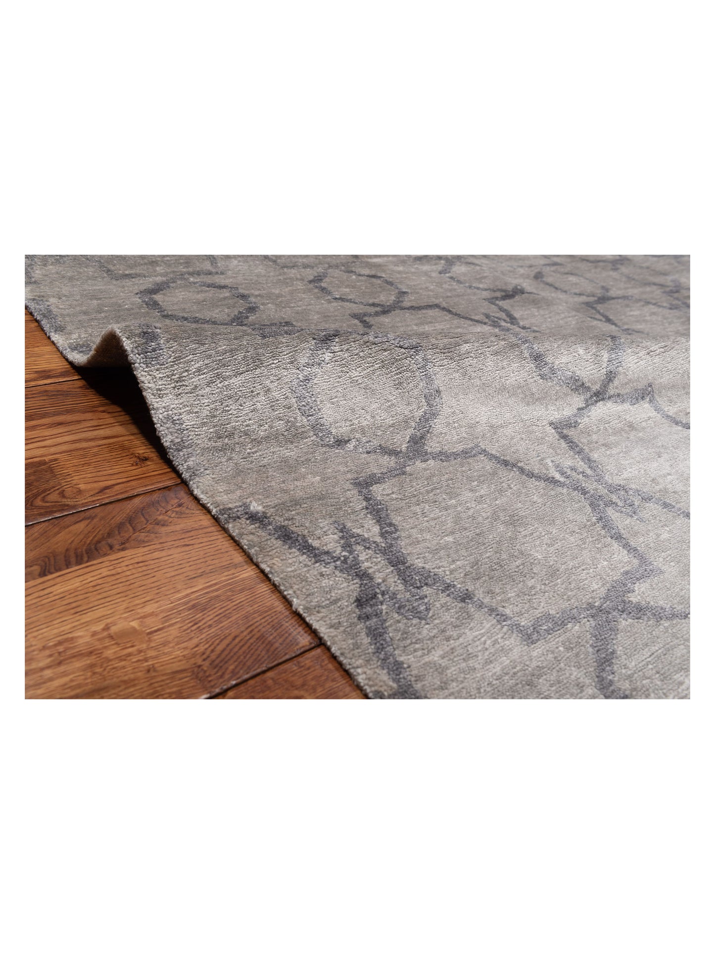 Tenzari Silver 8x9.11 Hand Knotted Rug