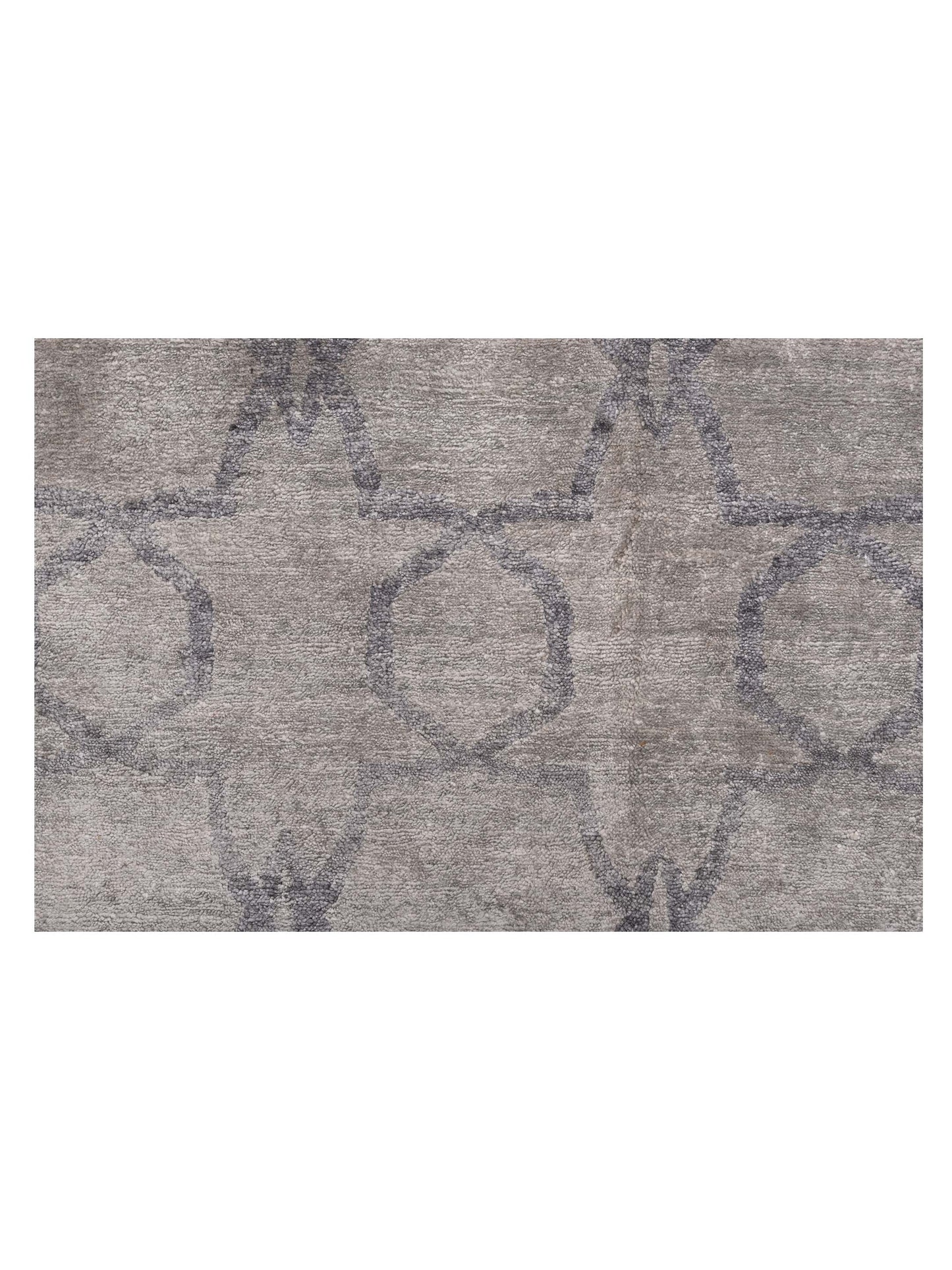 Tenzari Silver 8x9.11 Hand Knotted Rug