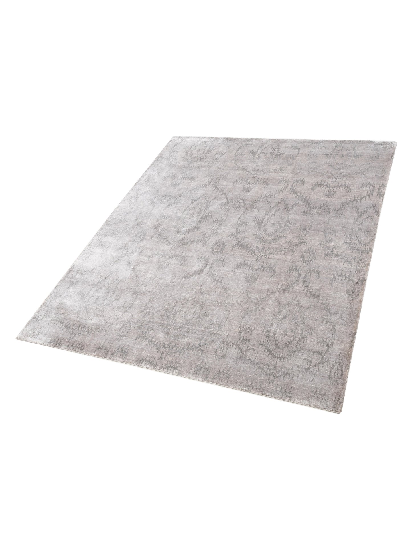 Tenzari Beige Green 8.1x9.11 Hand Knotted Rug