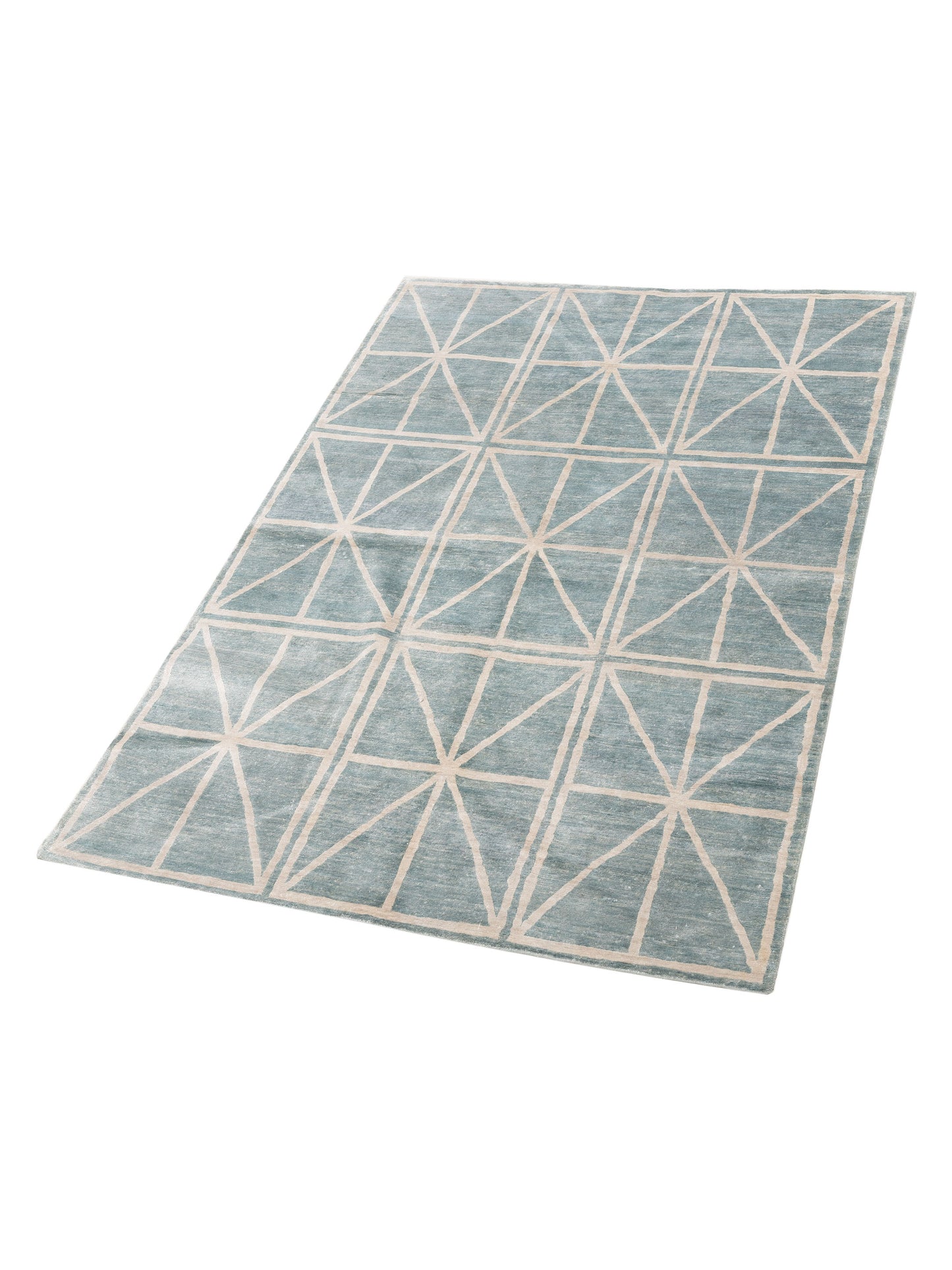 Tenzari Light Blue Light Blue 6x8.11 Hand Knotted Rug