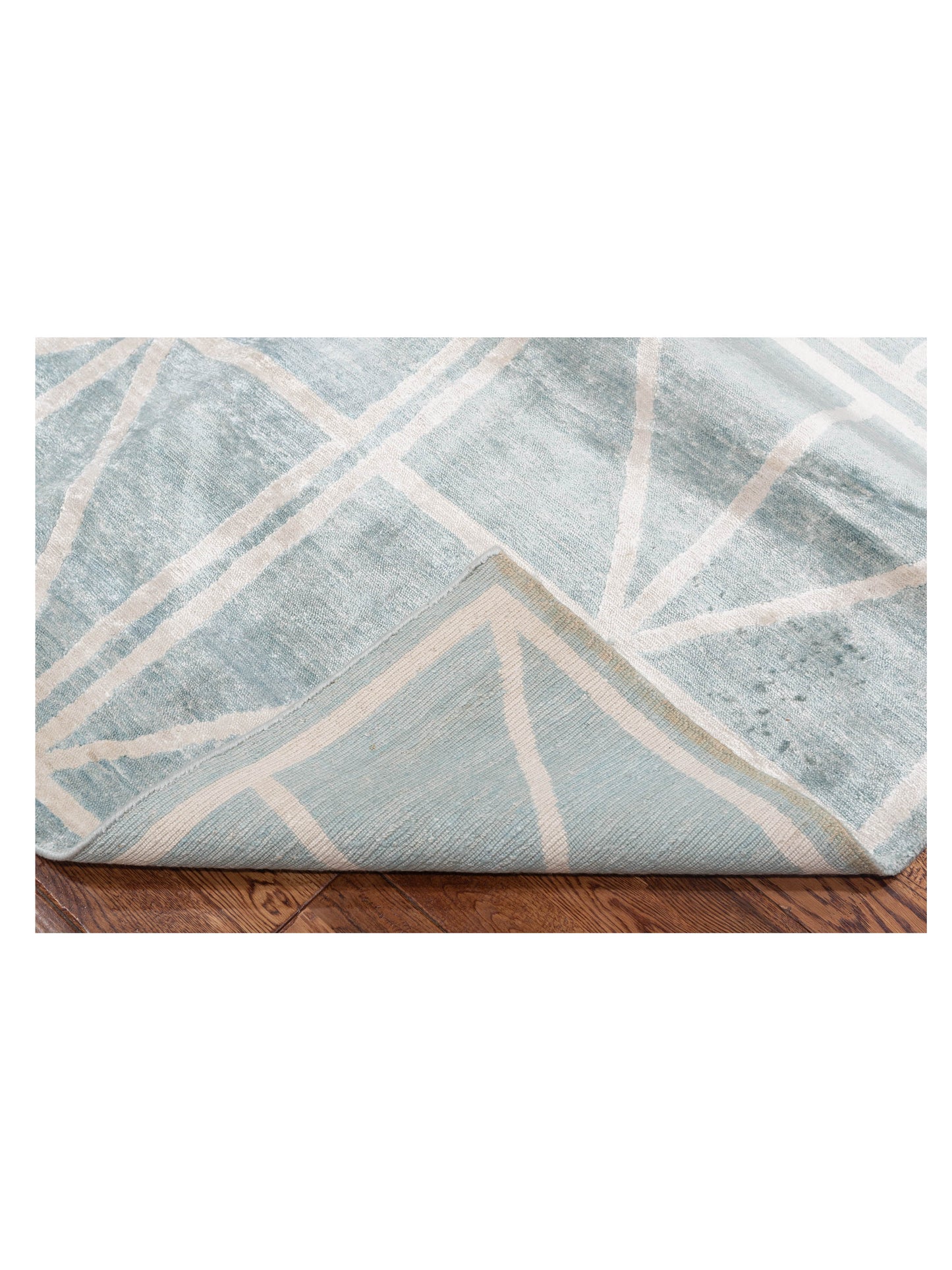 Tenzari Light Blue Light Blue 6x8.11 Hand Knotted Rug