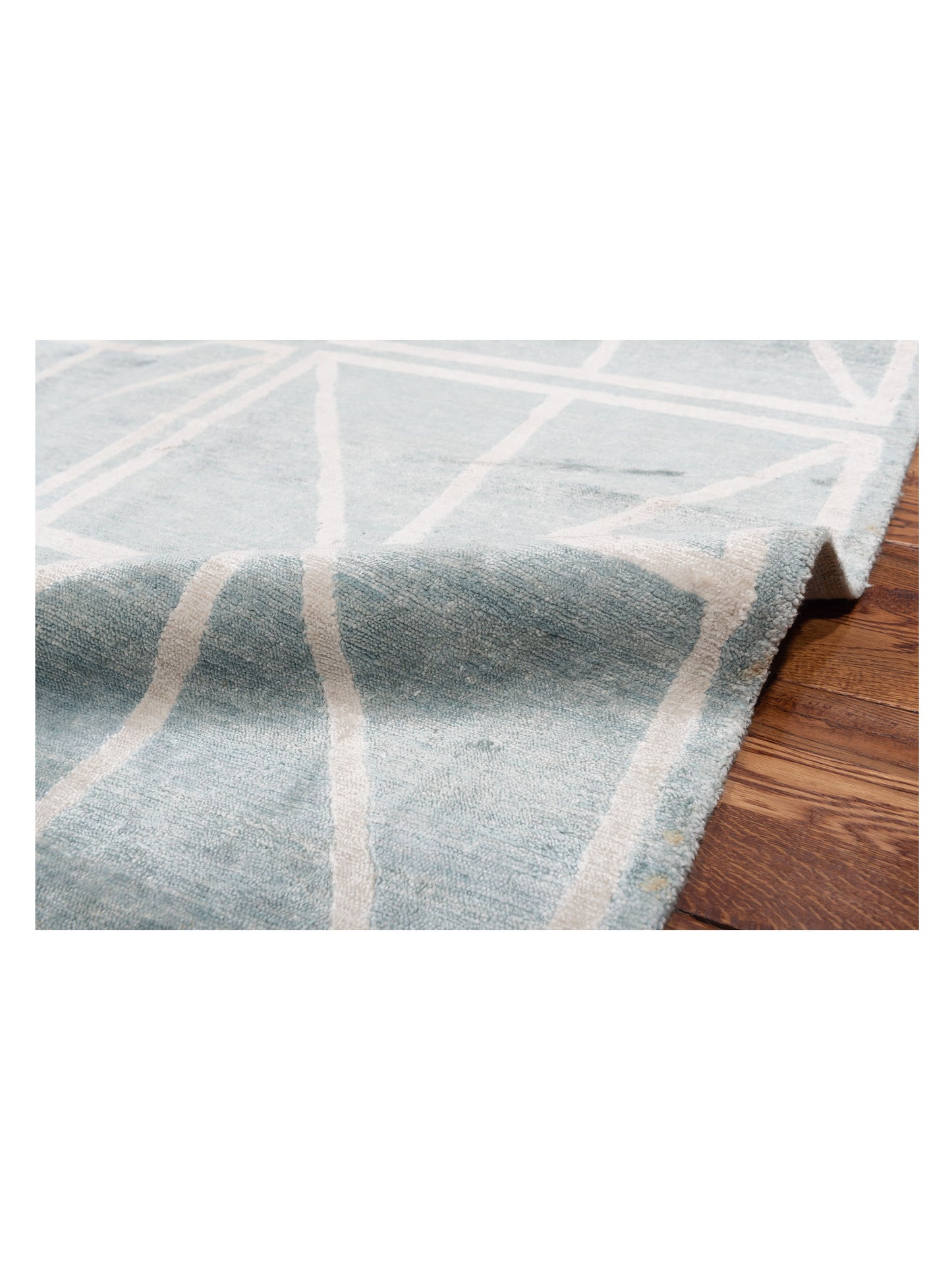 Tenzari Light Blue Light Blue 6x8.11 Hand Knotted Rug