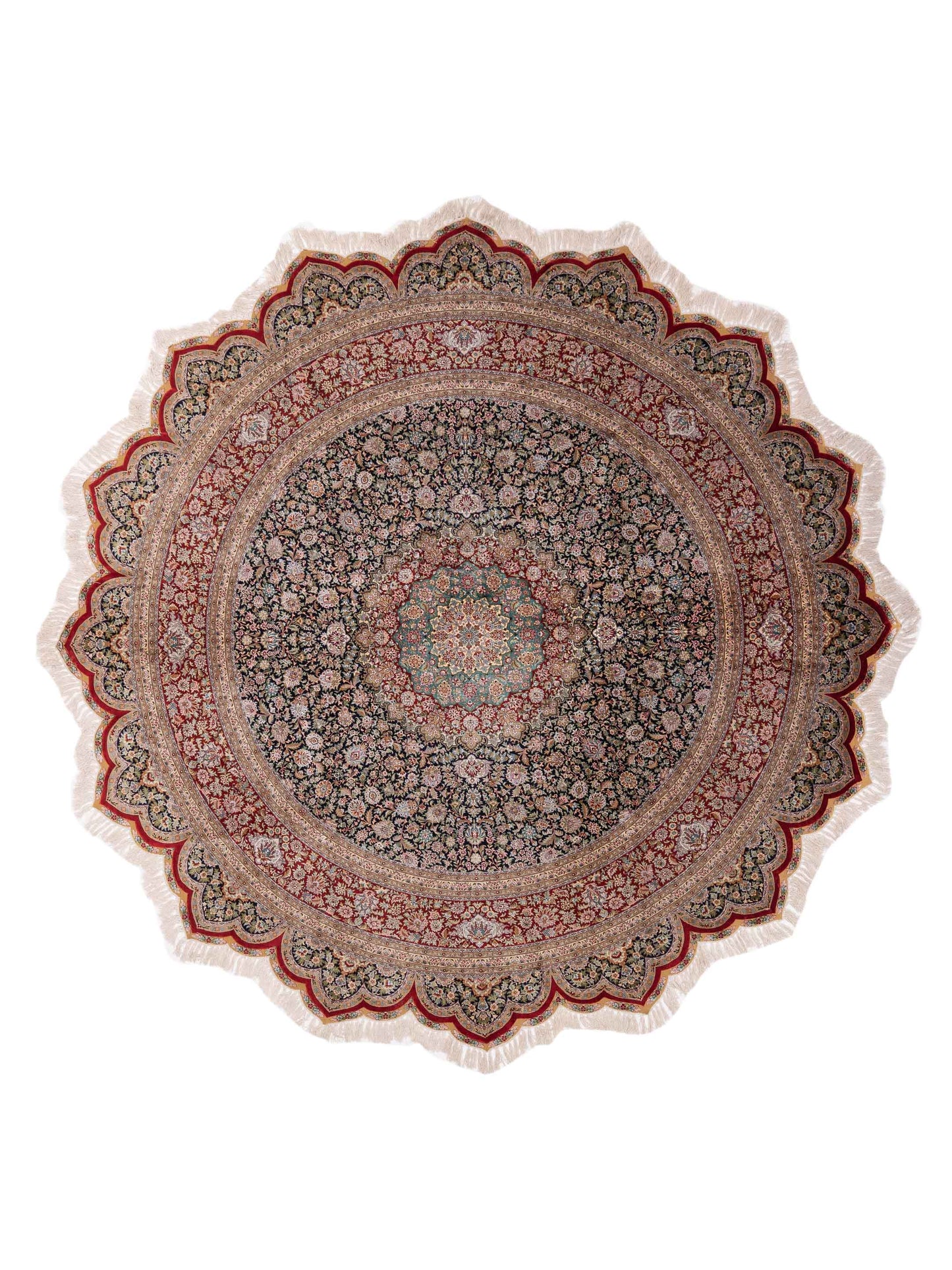 Pasha Pure Silk  Navy Red Traditional