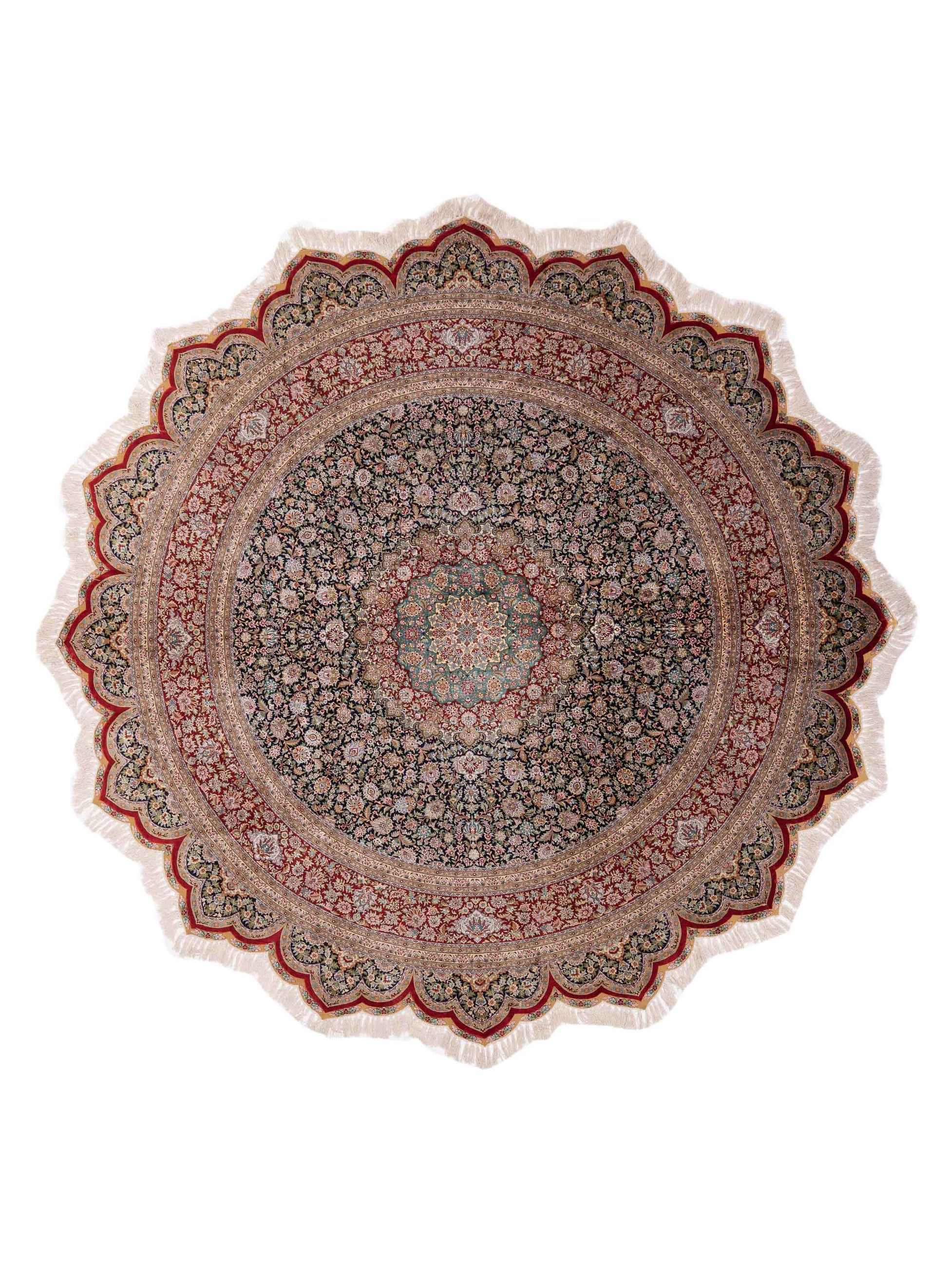 Pasha Pure Silk  Navy Red Traditional