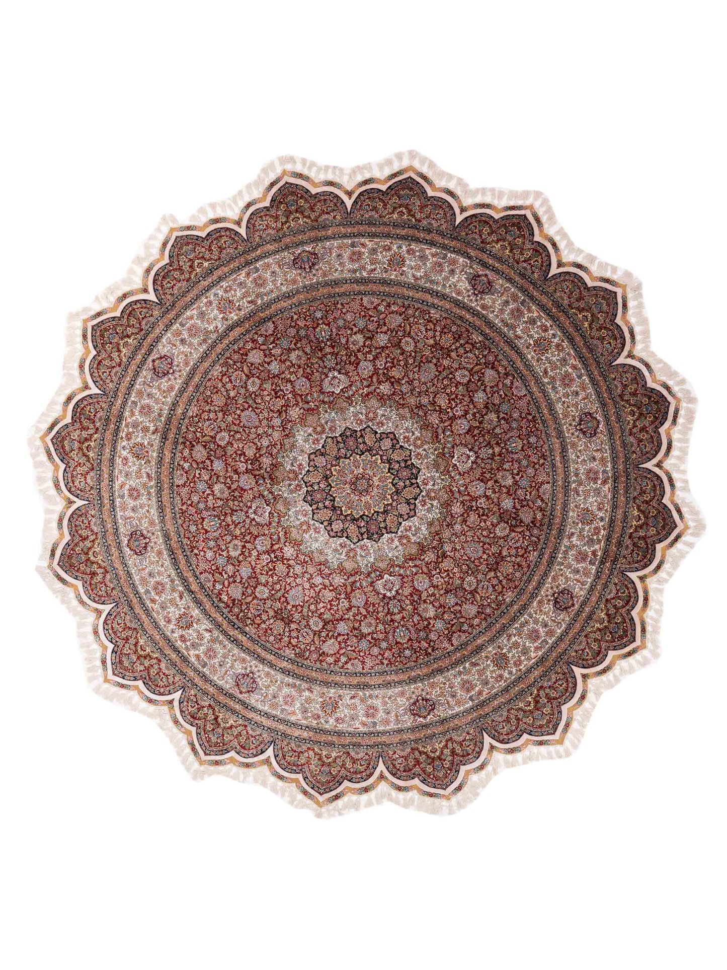 Pasha Pure Silk  Red Ivory Traditional