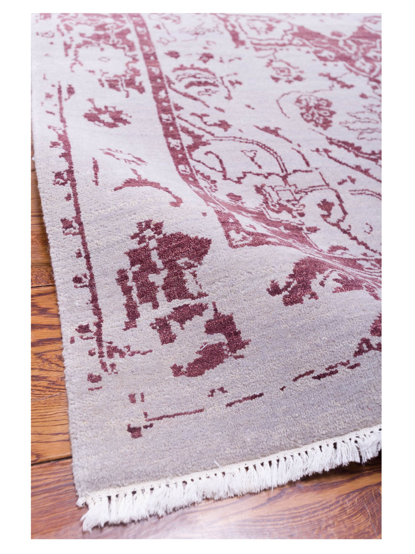 Tenzari Silver Plum 4x6.1 Hand Knotted Rug