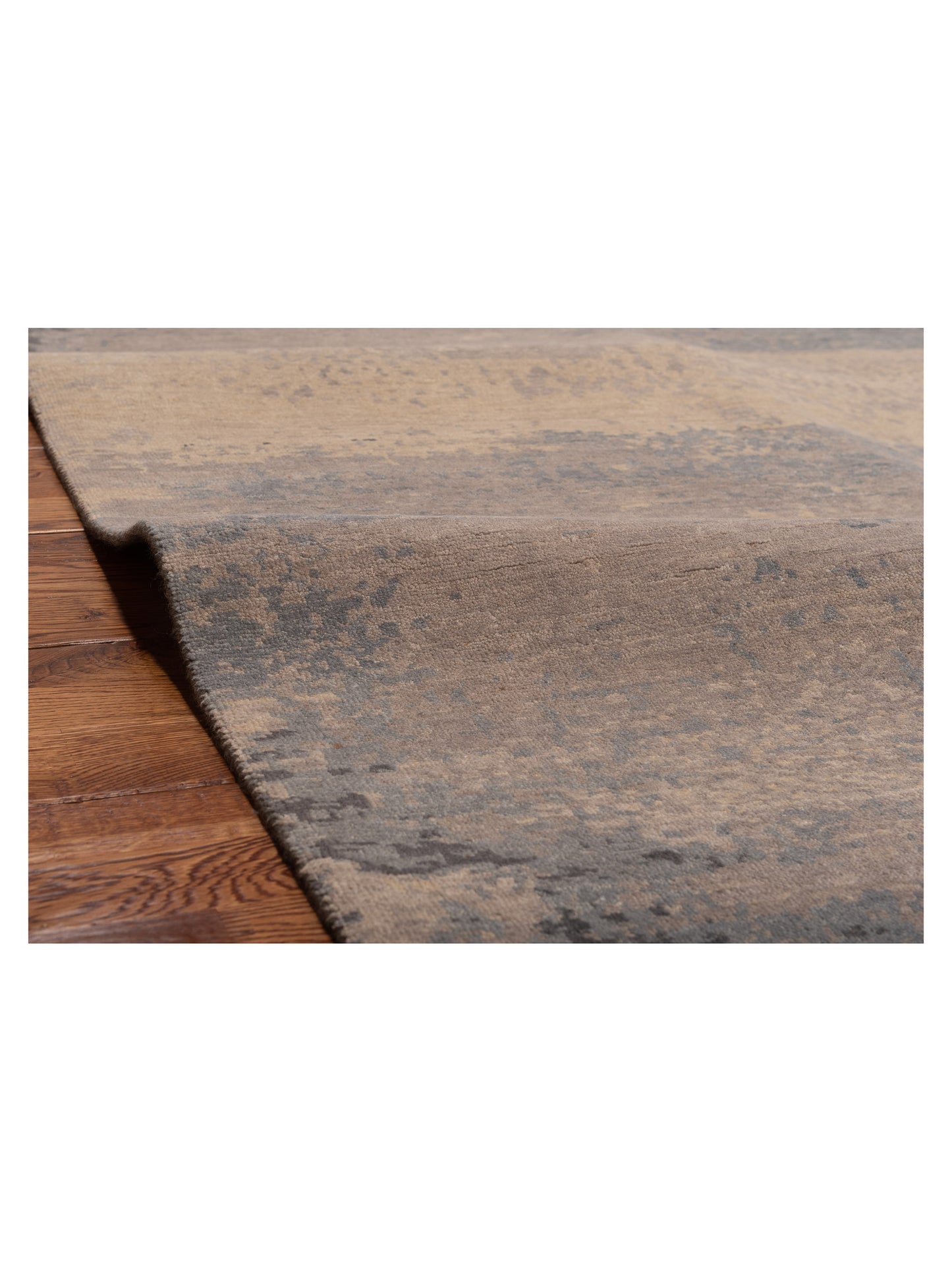 Tenzari Gray 4.1x5.11 Hand Knotted Rug