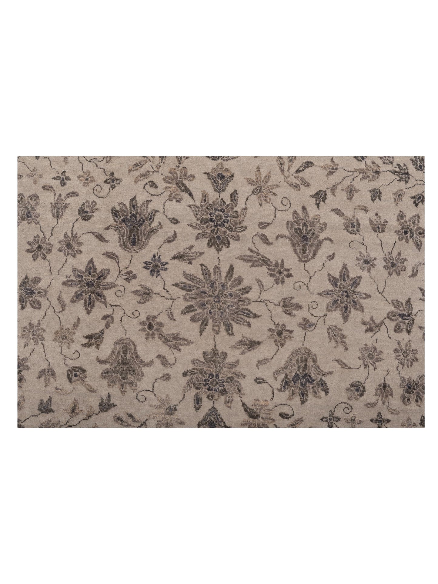 Silkara Silver Silver 8.11x12.1 Hand Knotted Rug