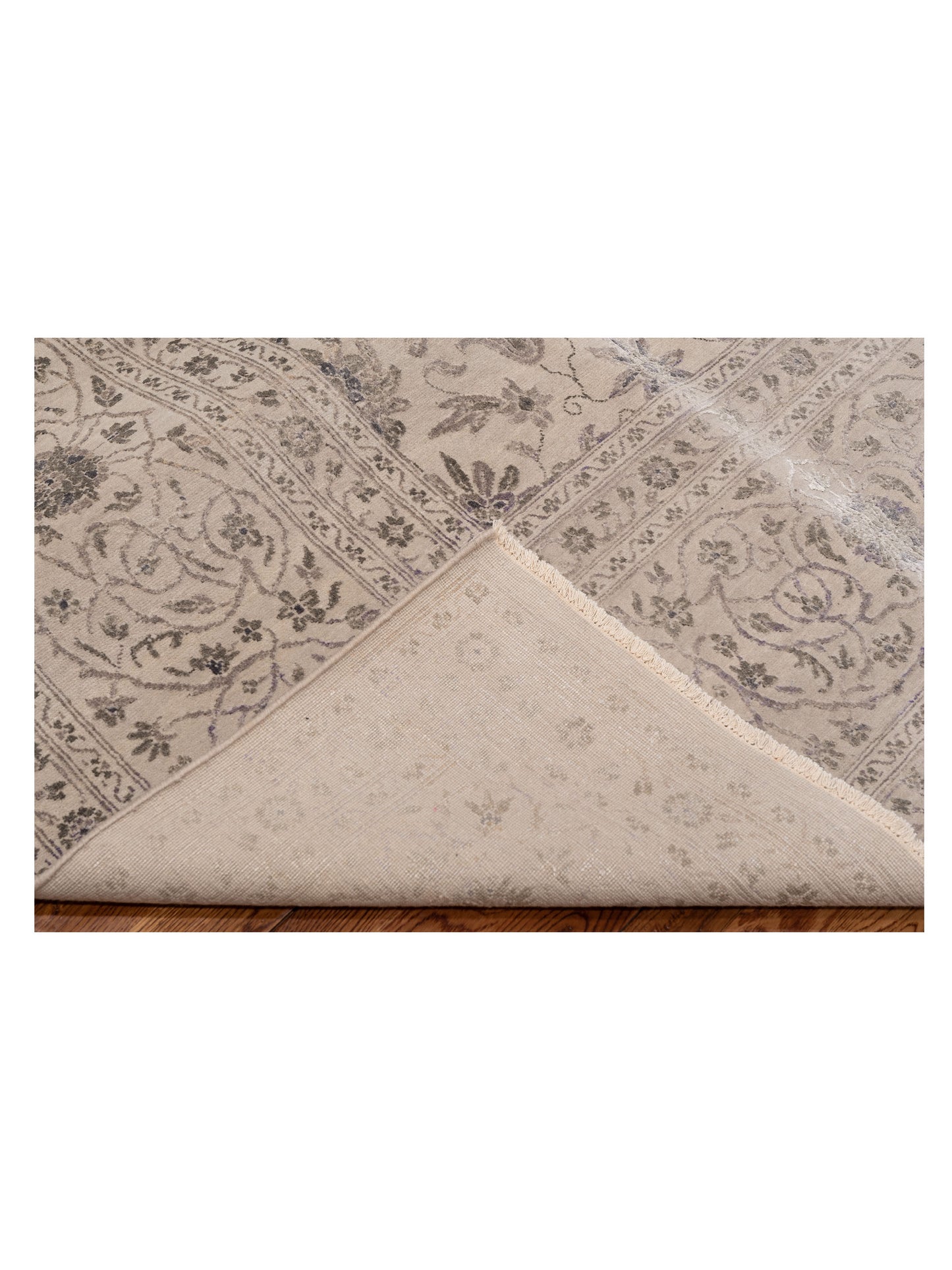 Silkara Silver Silver 8.11x12.1 Hand Knotted Rug