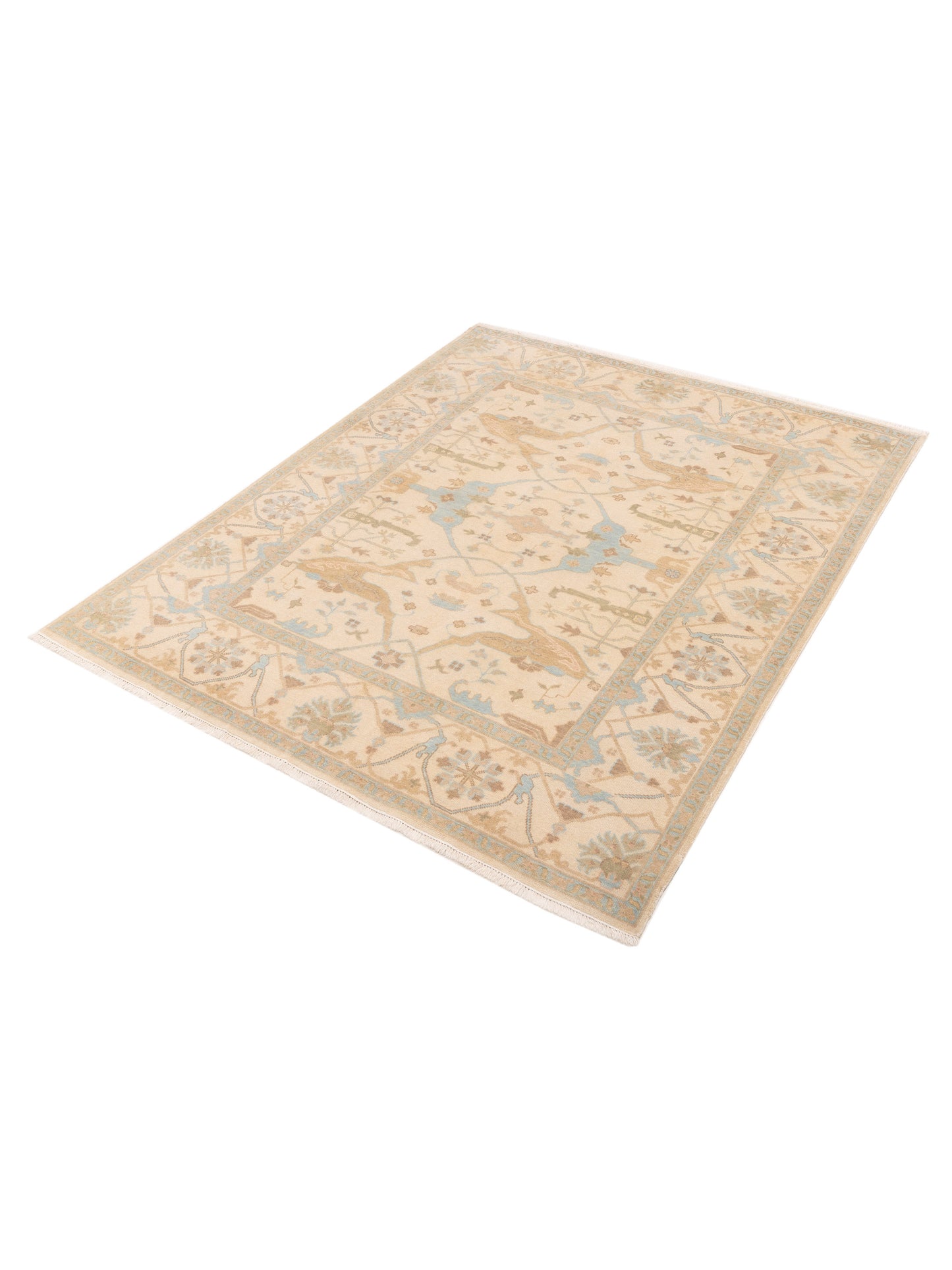 Oushara Cream Cream 8x9.10 Hand Knotted Rug
