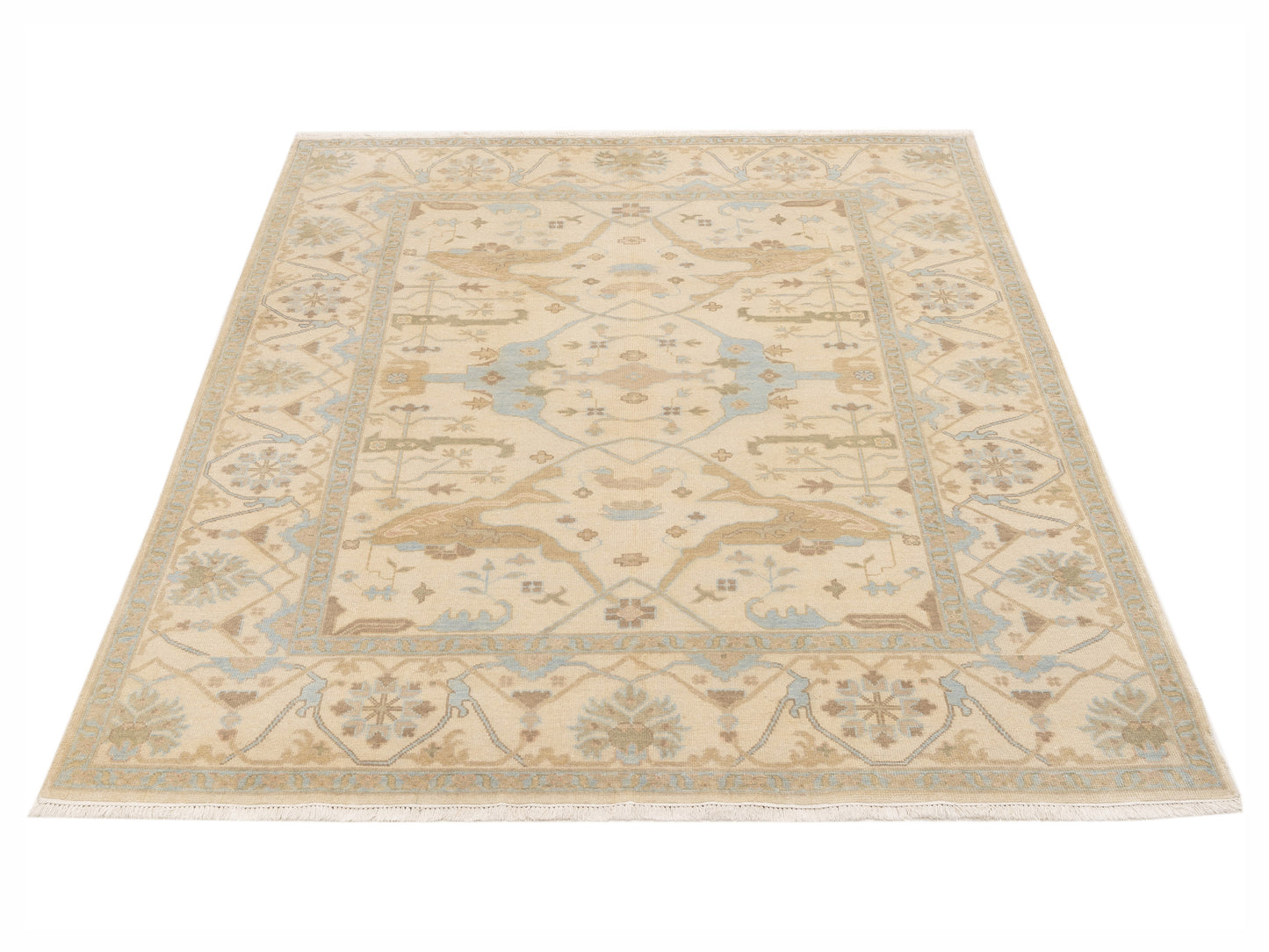 Oushara Cream Cream 8x9.10 Hand Knotted Rug
