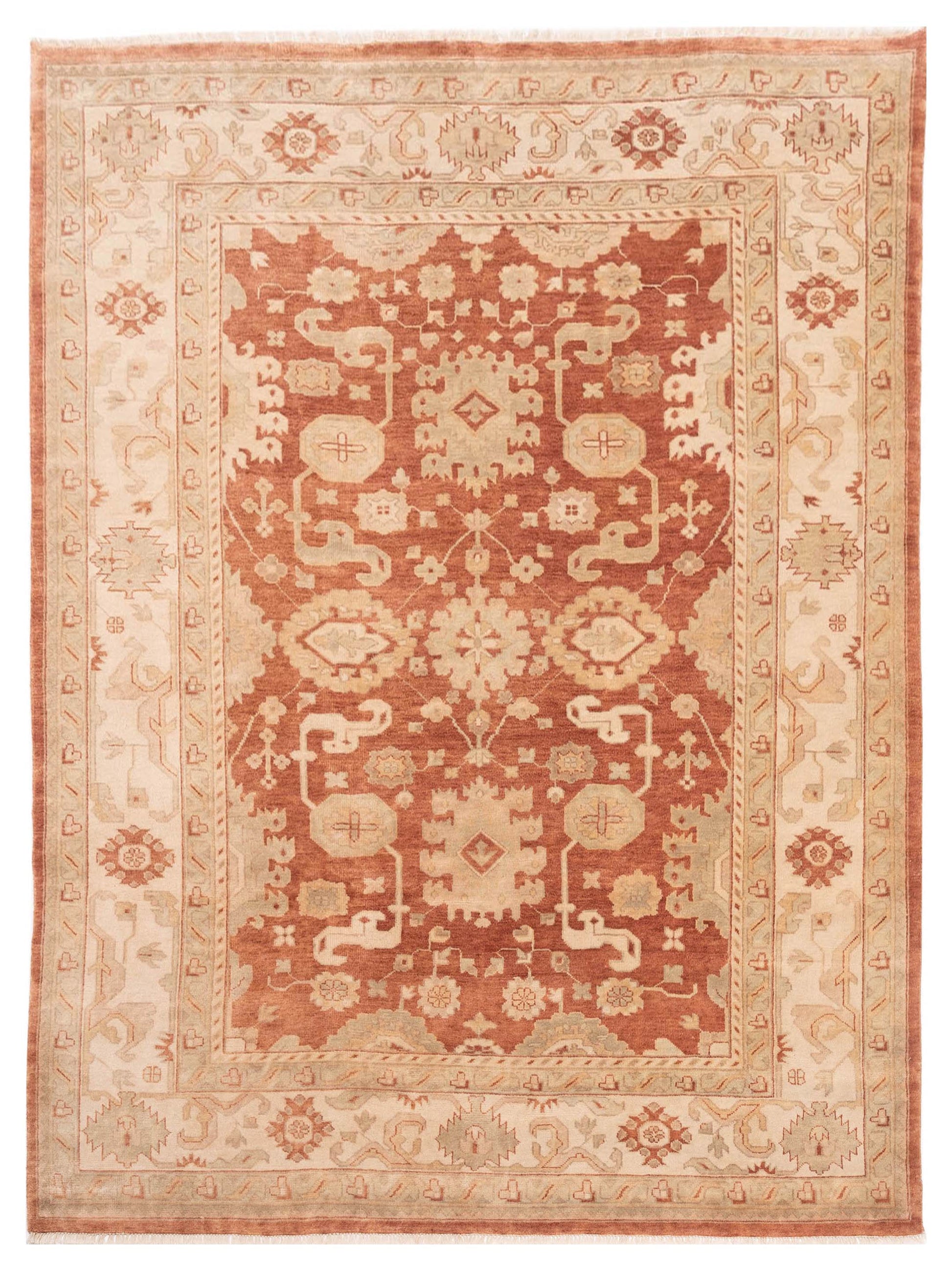 Rajpur Oushak Shah  Rust Ivory Traditional