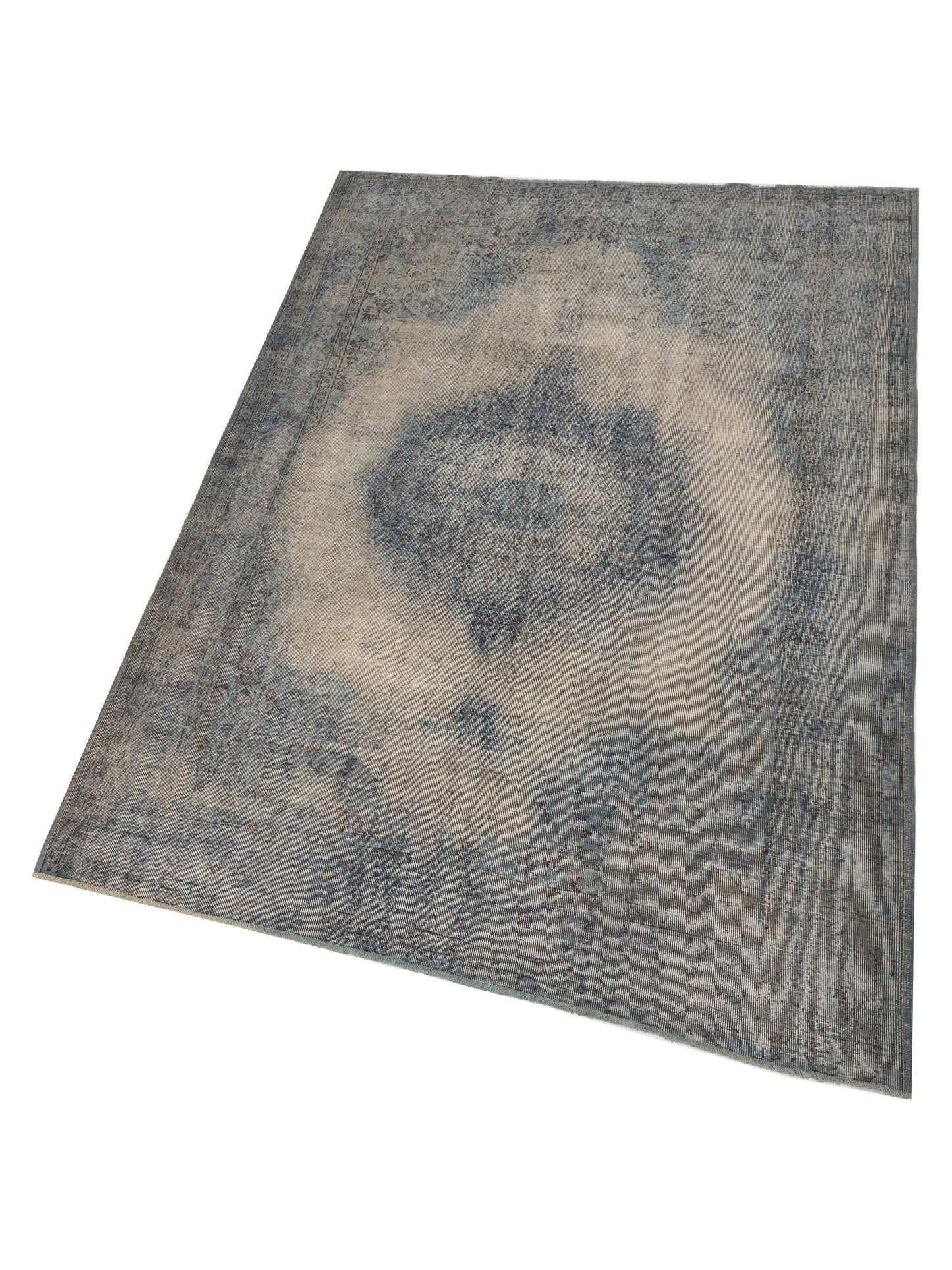 Vintage Blue 7x10.3 Hand Knotted Rug