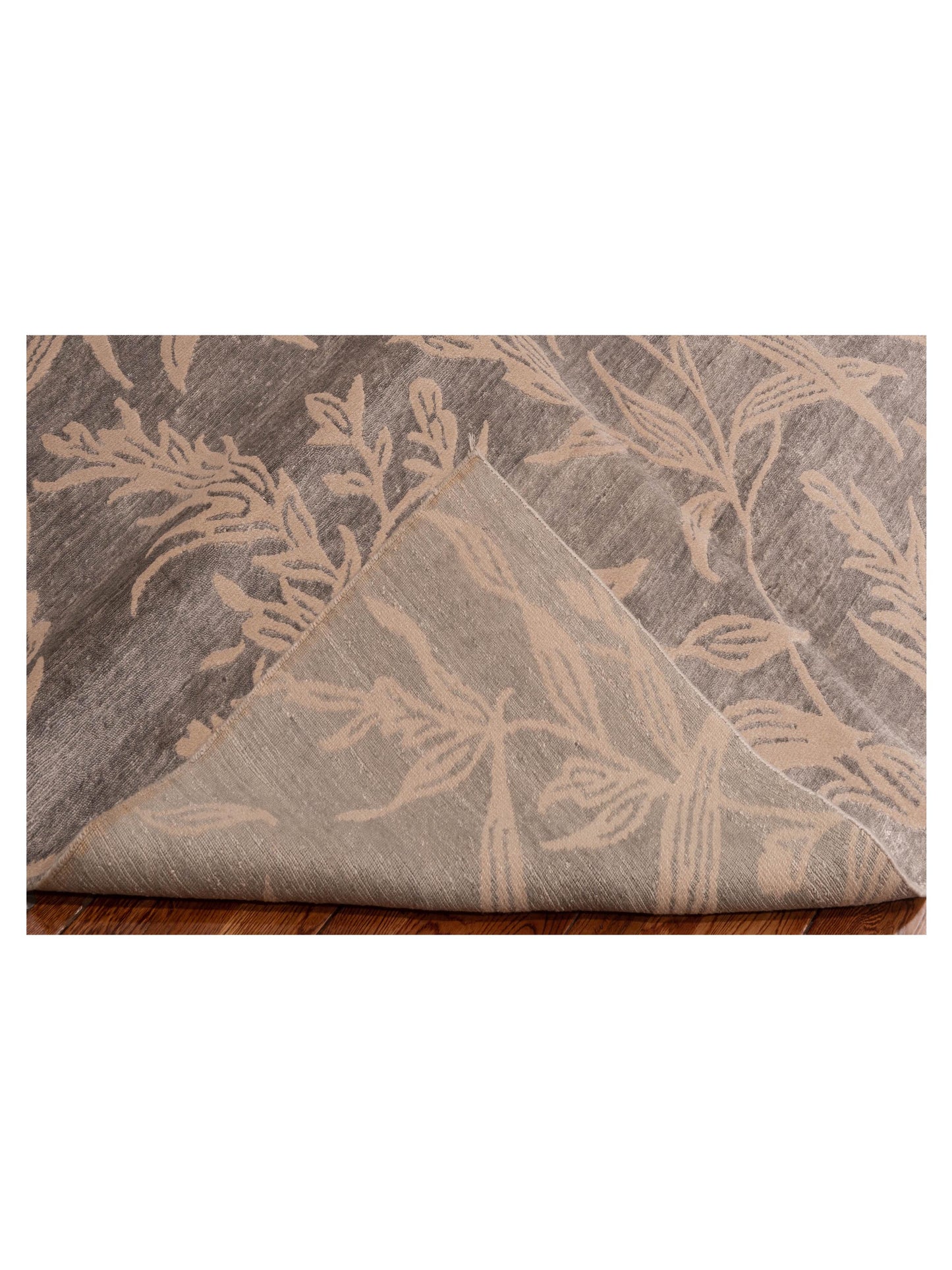 Tenzari Silver Silver 5.11x8.9 Hand Knotted Rug