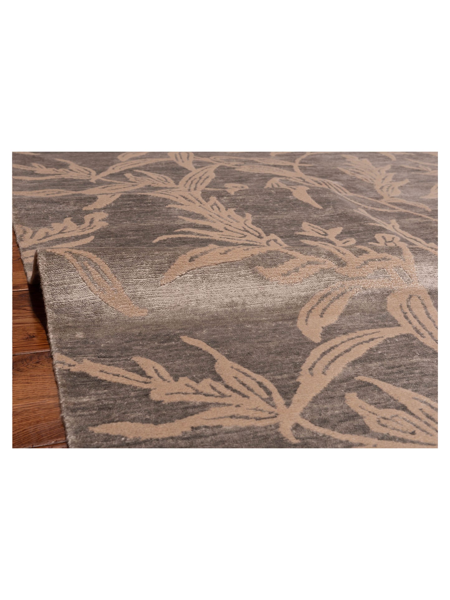 Tenzari Silver Silver 5.11x8.9 Hand Knotted Rug