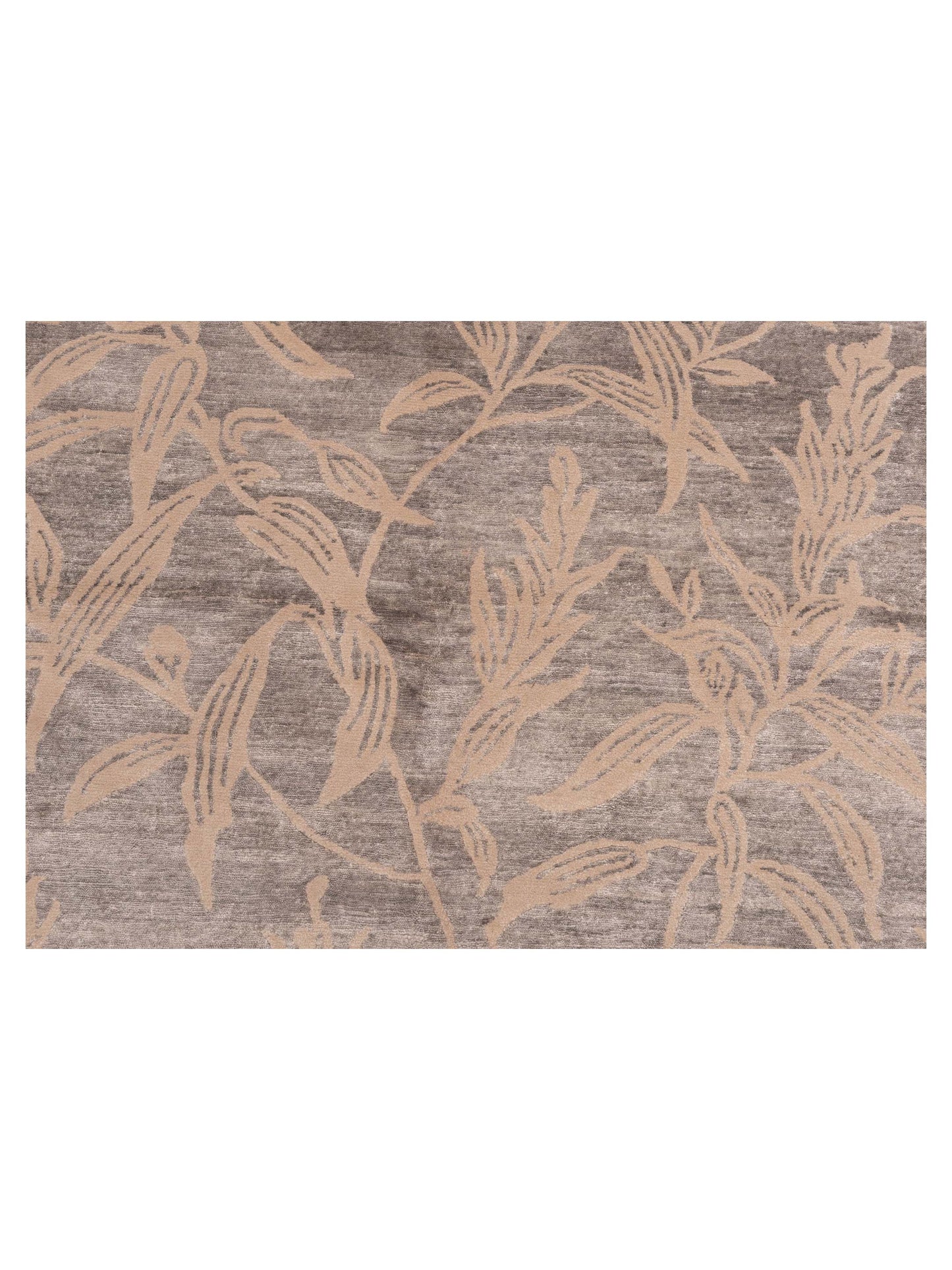 Tenzari Silver Silver 5.11x8.9 Hand Knotted Rug