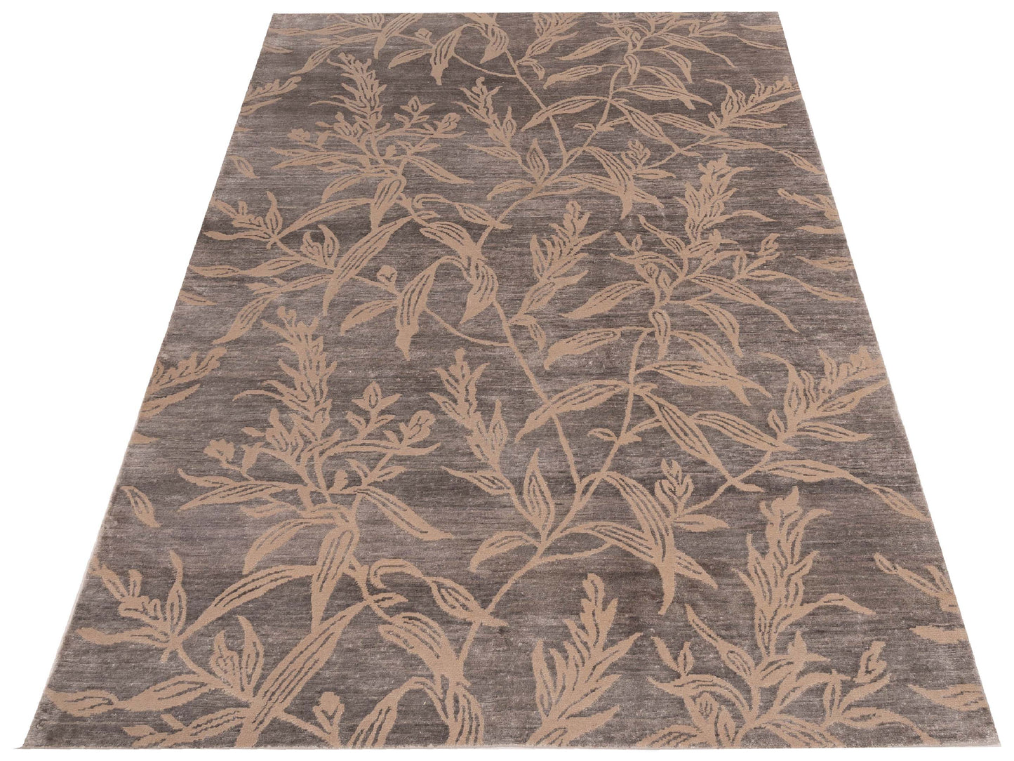 Tenzari Gray 6.1x8.10 Hand Knotted Rug