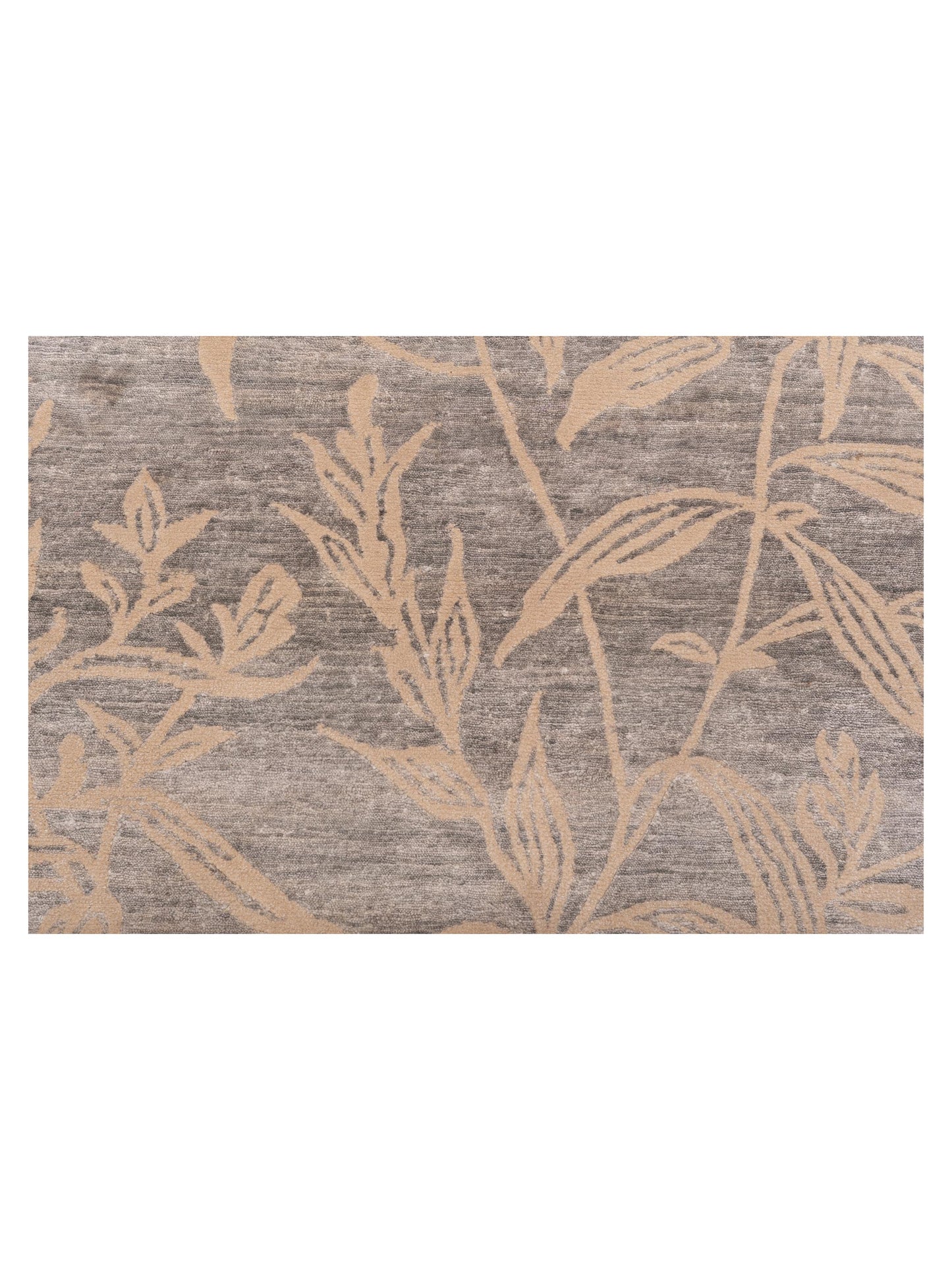 Tenzari Gray 4x5.11 Hand Knotted Rug