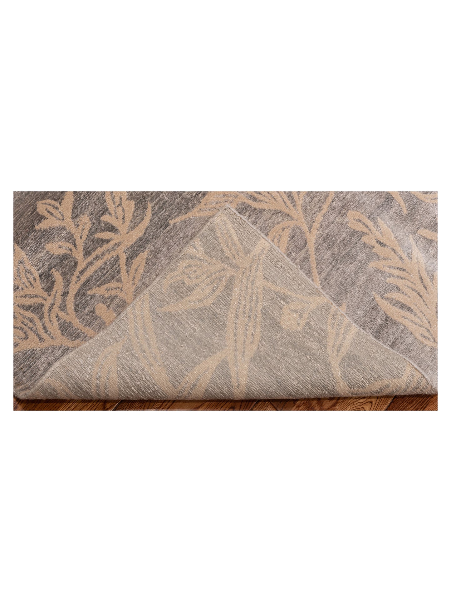 Tenzari Gray 4x5.11 Hand Knotted Rug