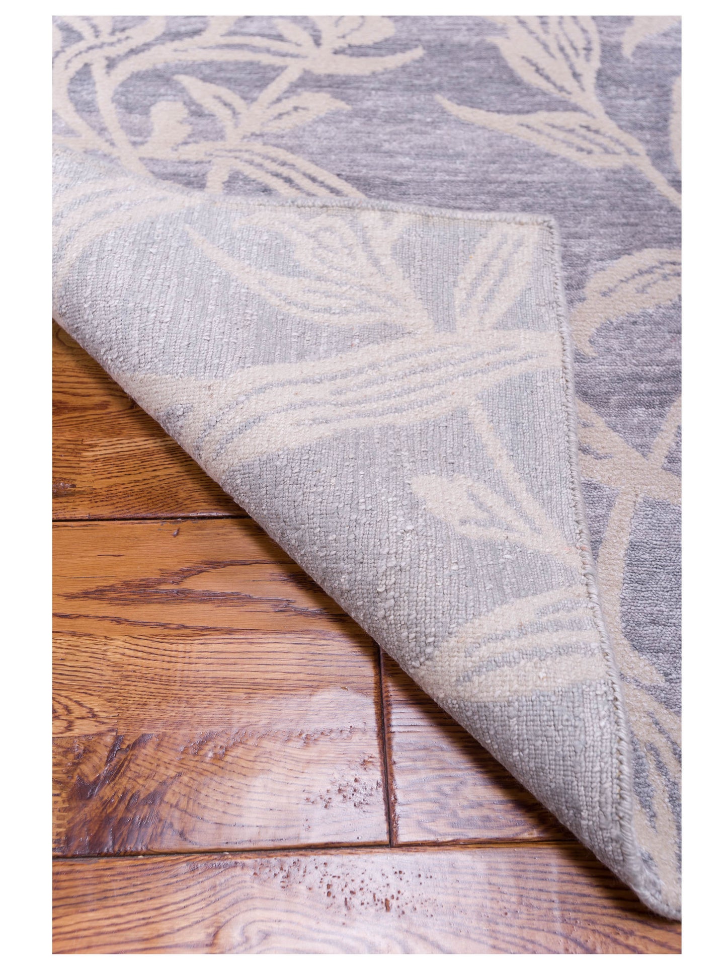 Tenzari Gray Ivory 4x5.11 Hand Knotted Rug