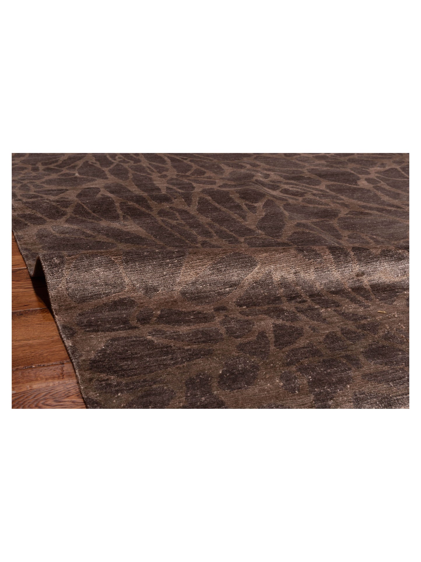 Tenzari Brown Brown 6.1x9 Hand Knotted Rug