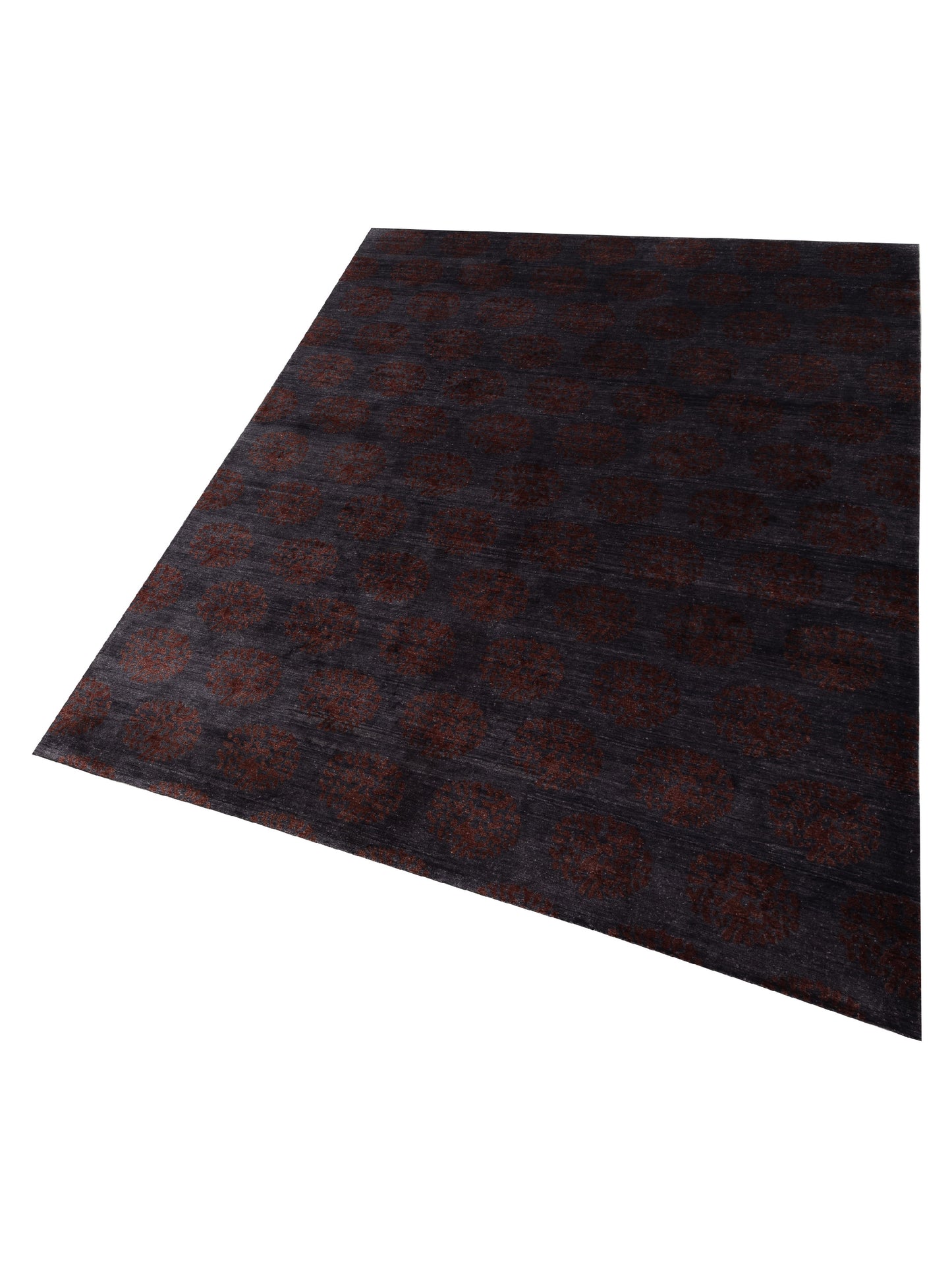 Tenzari Charcoal Red 10.1x13.10 Hand Knotted Rug