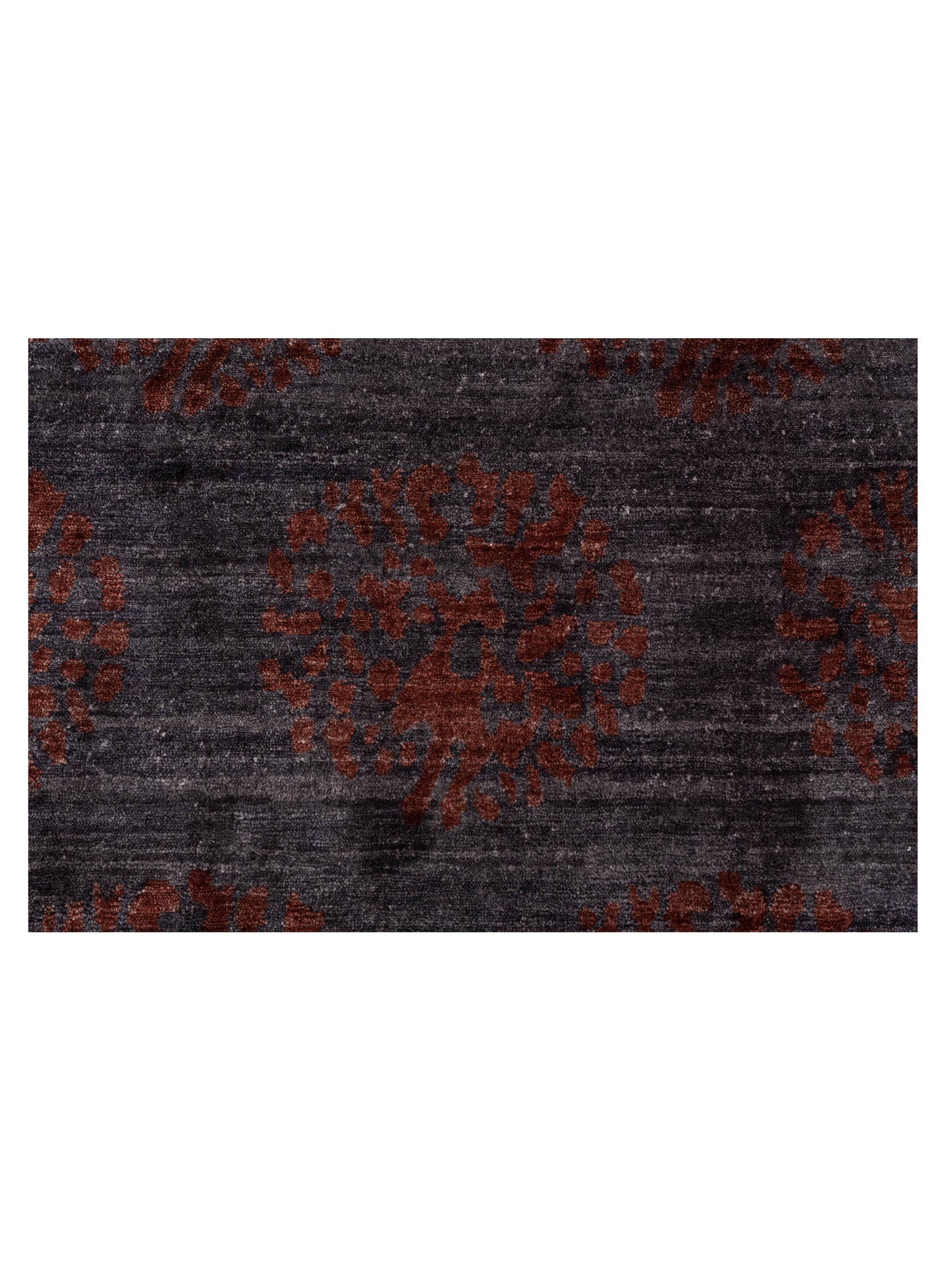 Tenzari Charcoal Red 10.1x13.10 Hand Knotted Rug