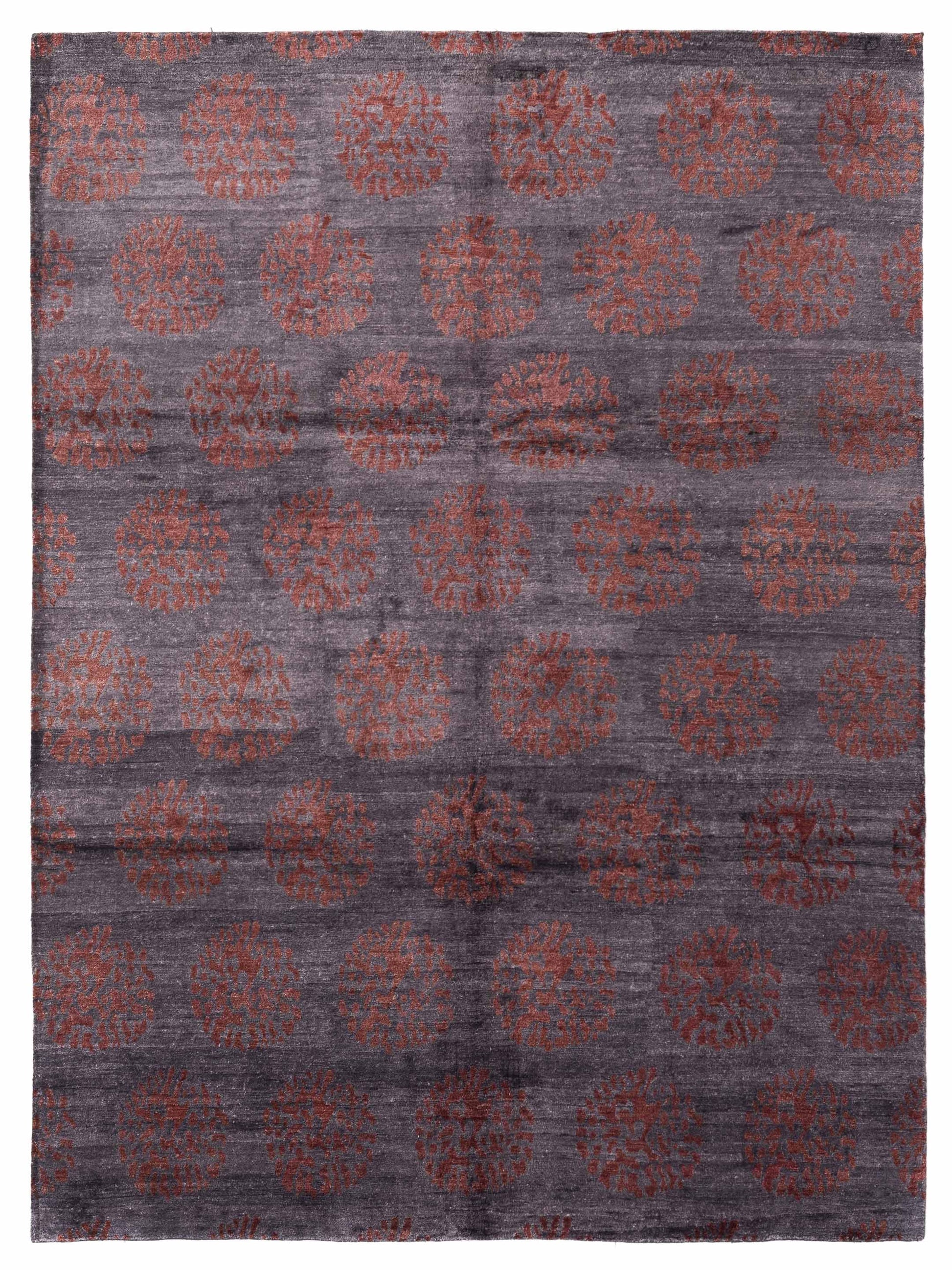 Siena Tibetino  Charcoal Red Contemporary