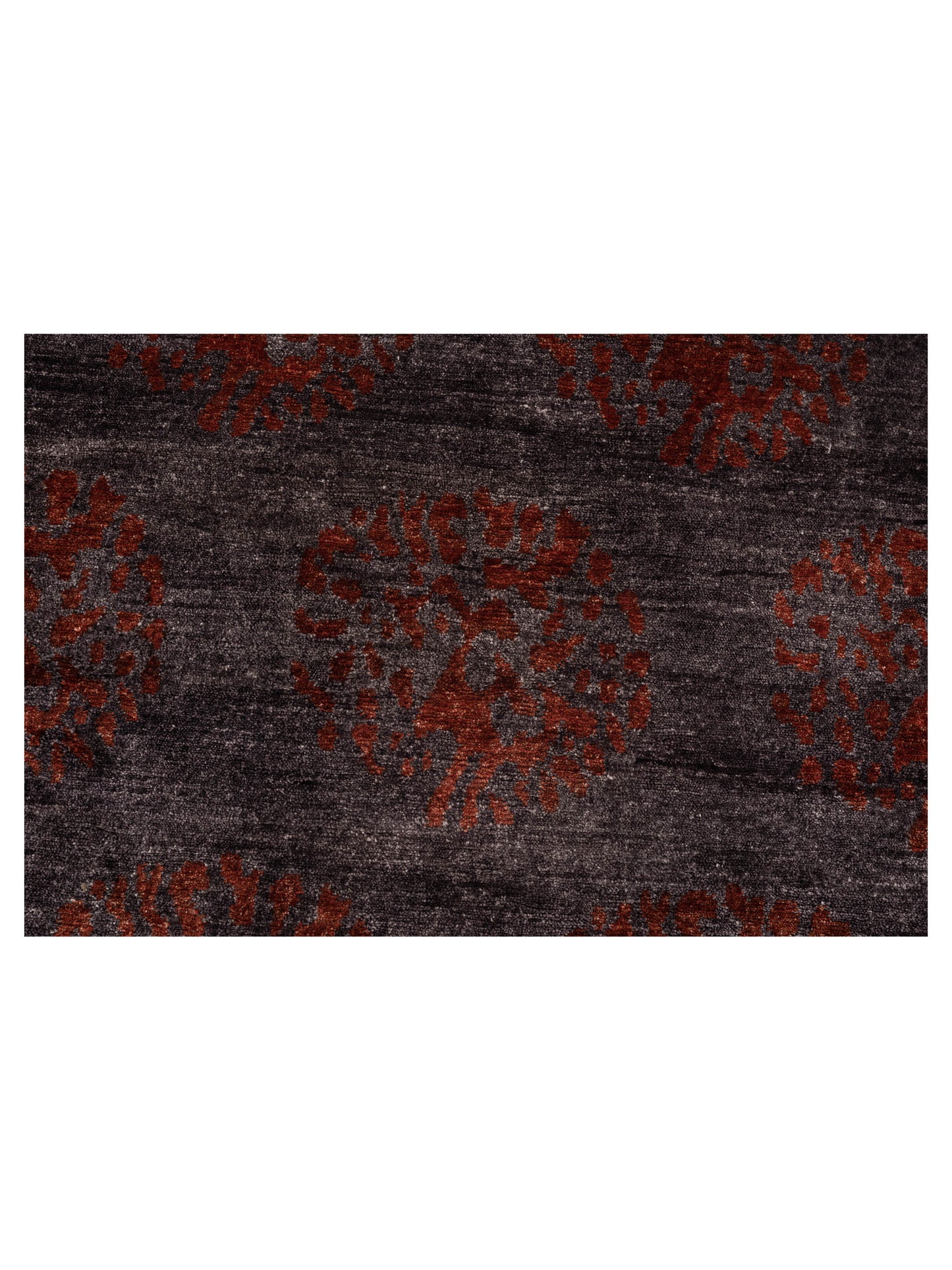 Tenzari Charcoal Red 6x8.11 Hand Knotted Rug