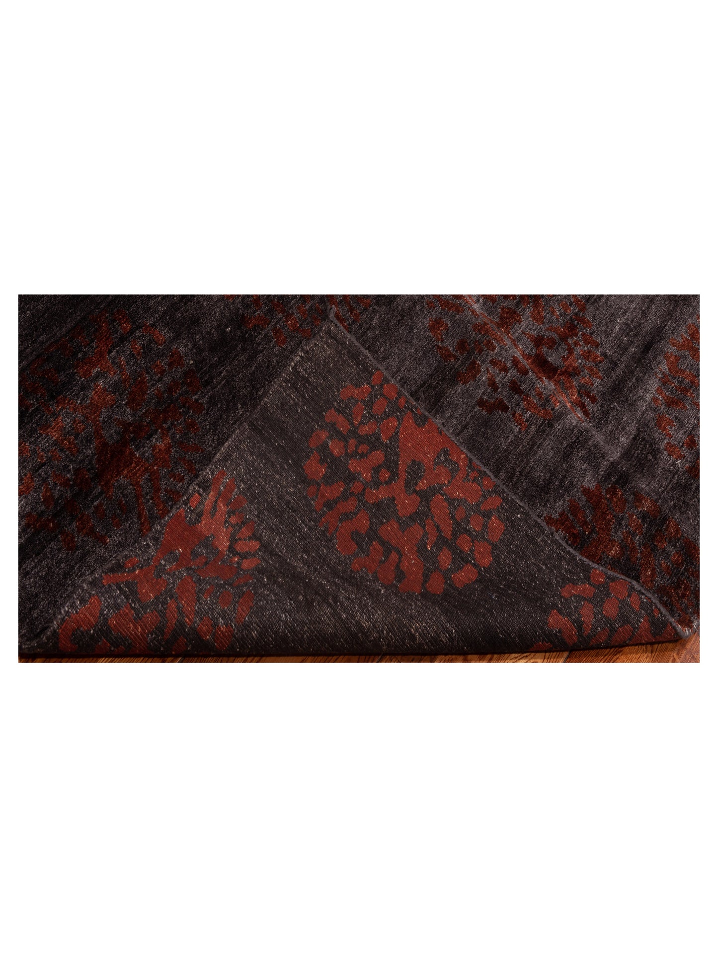 Tenzari Charcoal Red 6x8.11 Hand Knotted Rug