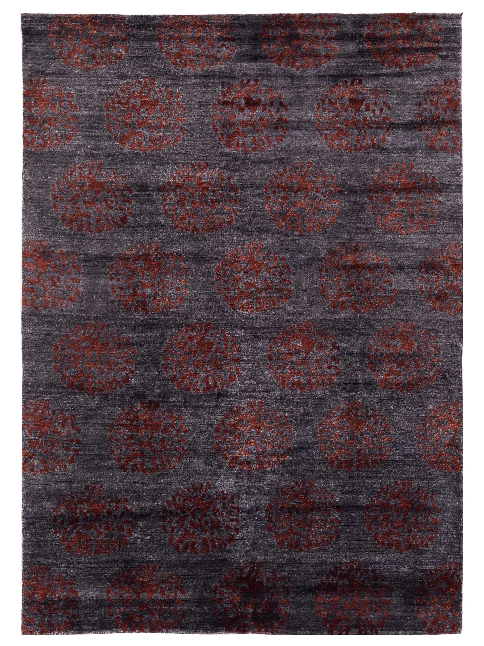 Siena Tibetino  Charcoal Red Contemporary