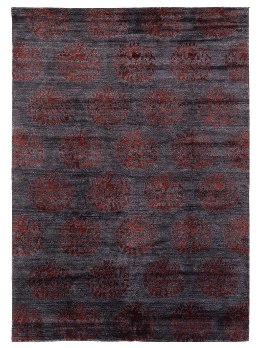 Siena Tibetino  Charcoal Red Contemporary