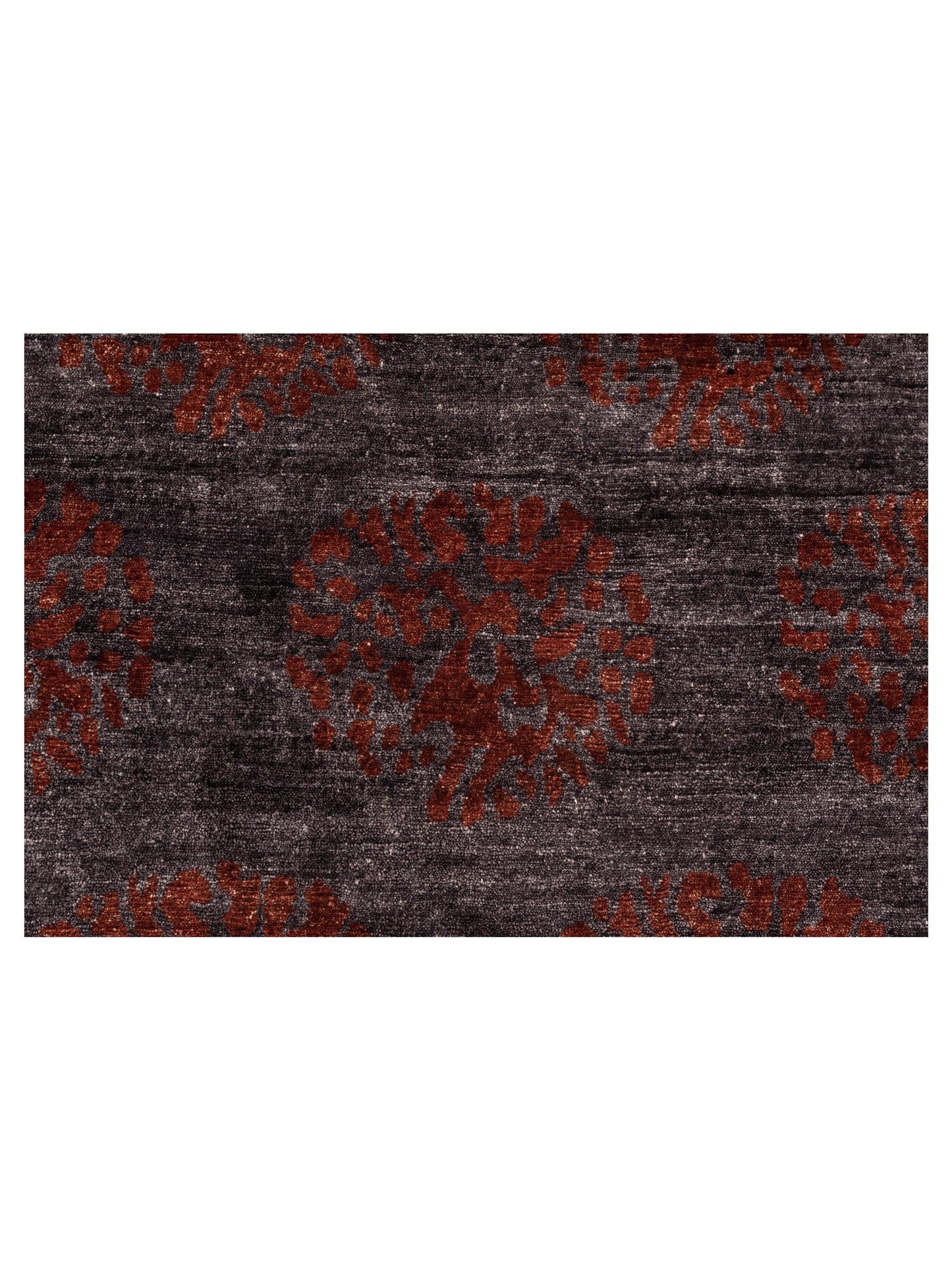 Tenzari Charcoal Red 5.11x8.9 Hand Knotted Rug