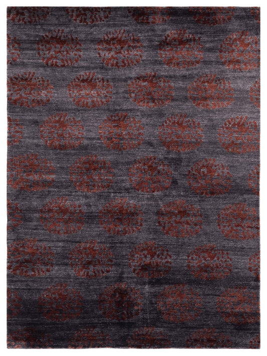 Siena Tibetino  Charcoal Red Contemporary