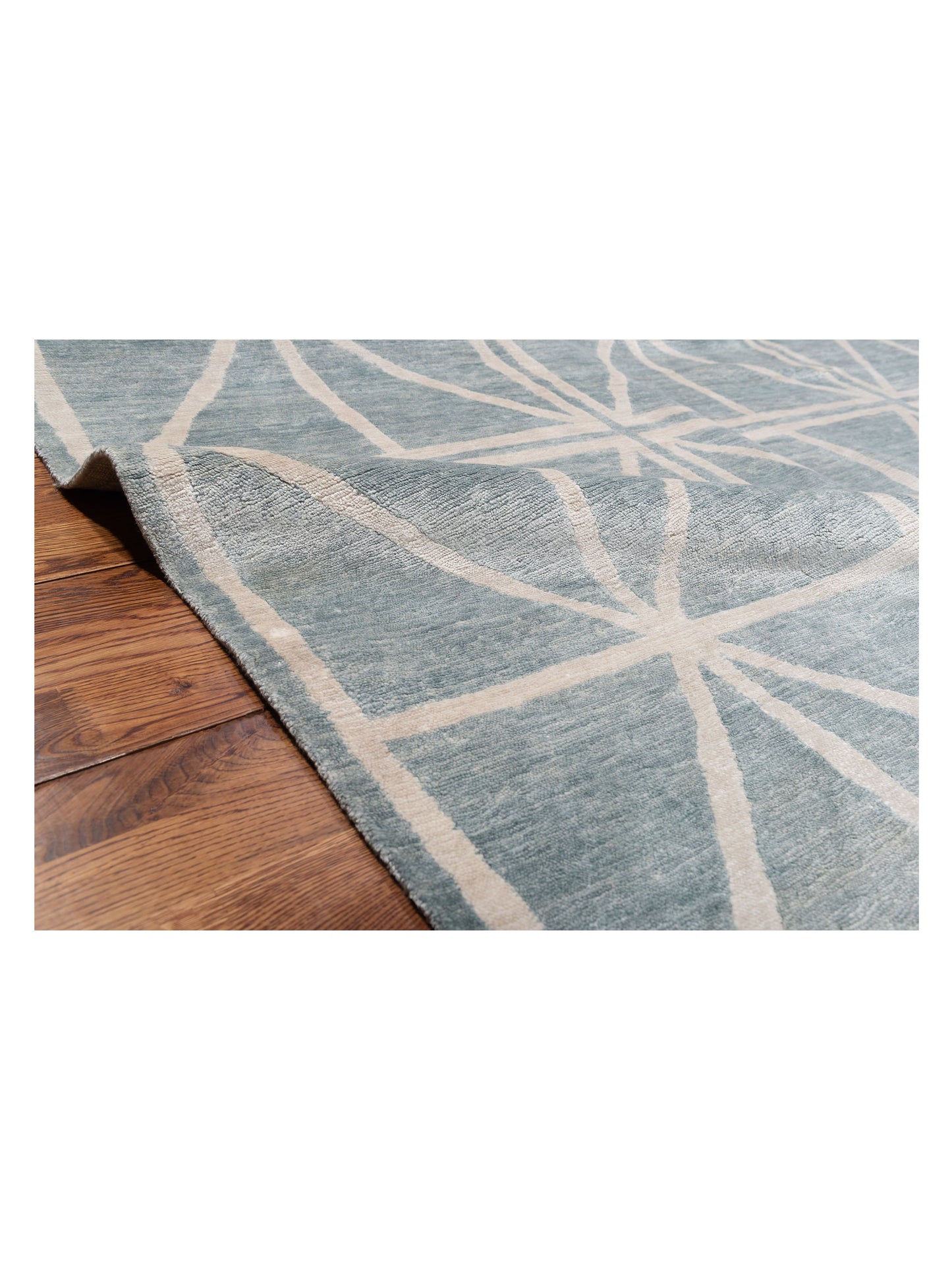 Tenzari Blue 8x10 Hand Knotted Rug