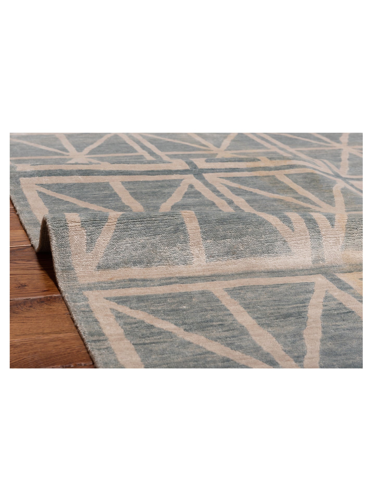 Tenzari Blue 4x6.1 Hand Knotted Rug