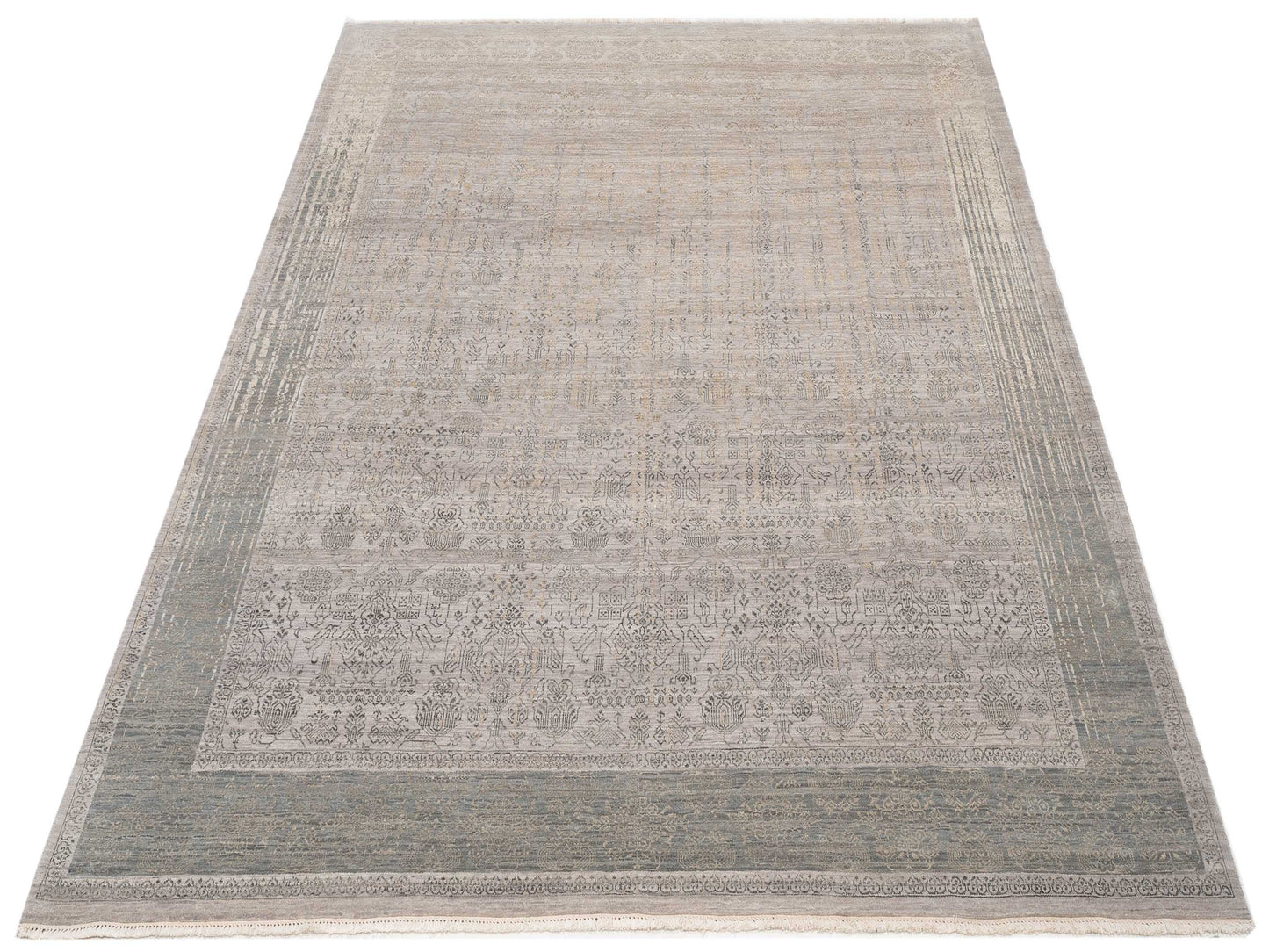 Artavia Silver Green 8x10 Hand Knotted Rug
