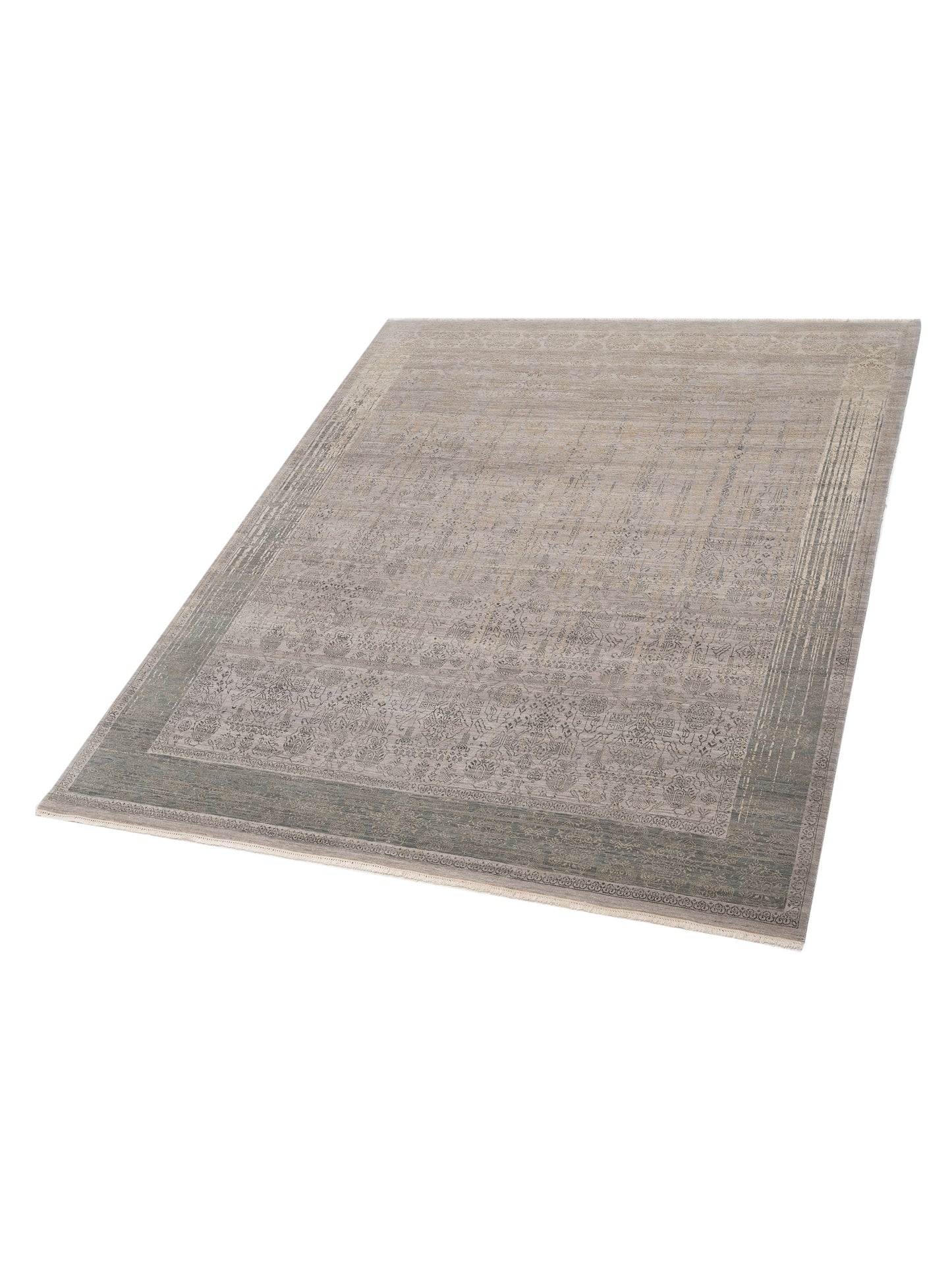 Artavia Silver Green 8x10 Hand Knotted Rug