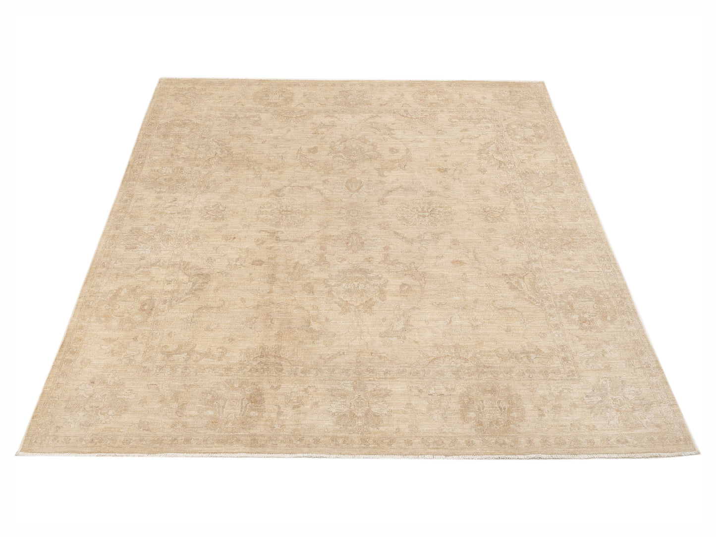 Sabira Ivory Ivory 8.2x9.6 Hand Knotted Rug