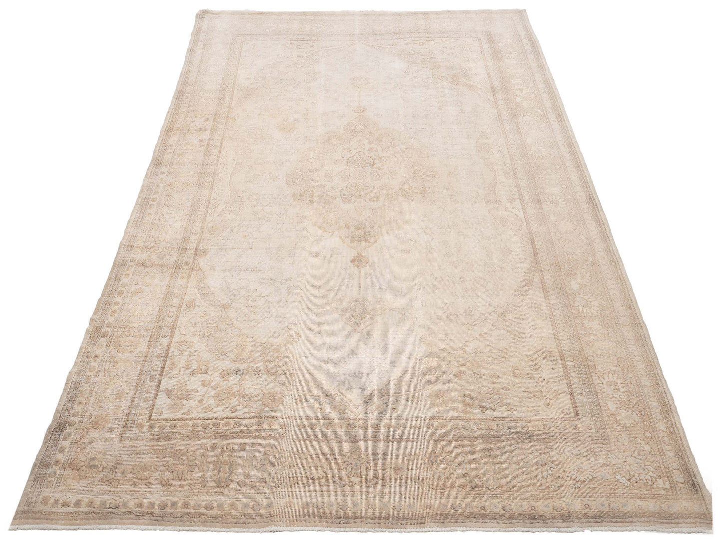 Vintage Ivory 8.1x12 Hand Knotted Rug